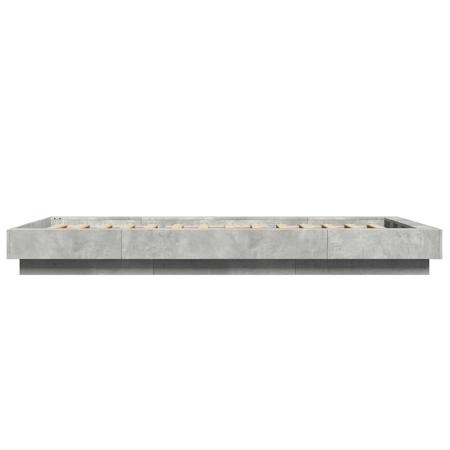 Sengestativ med LED Betonggrå 80 x 200 cm Konstruert tre