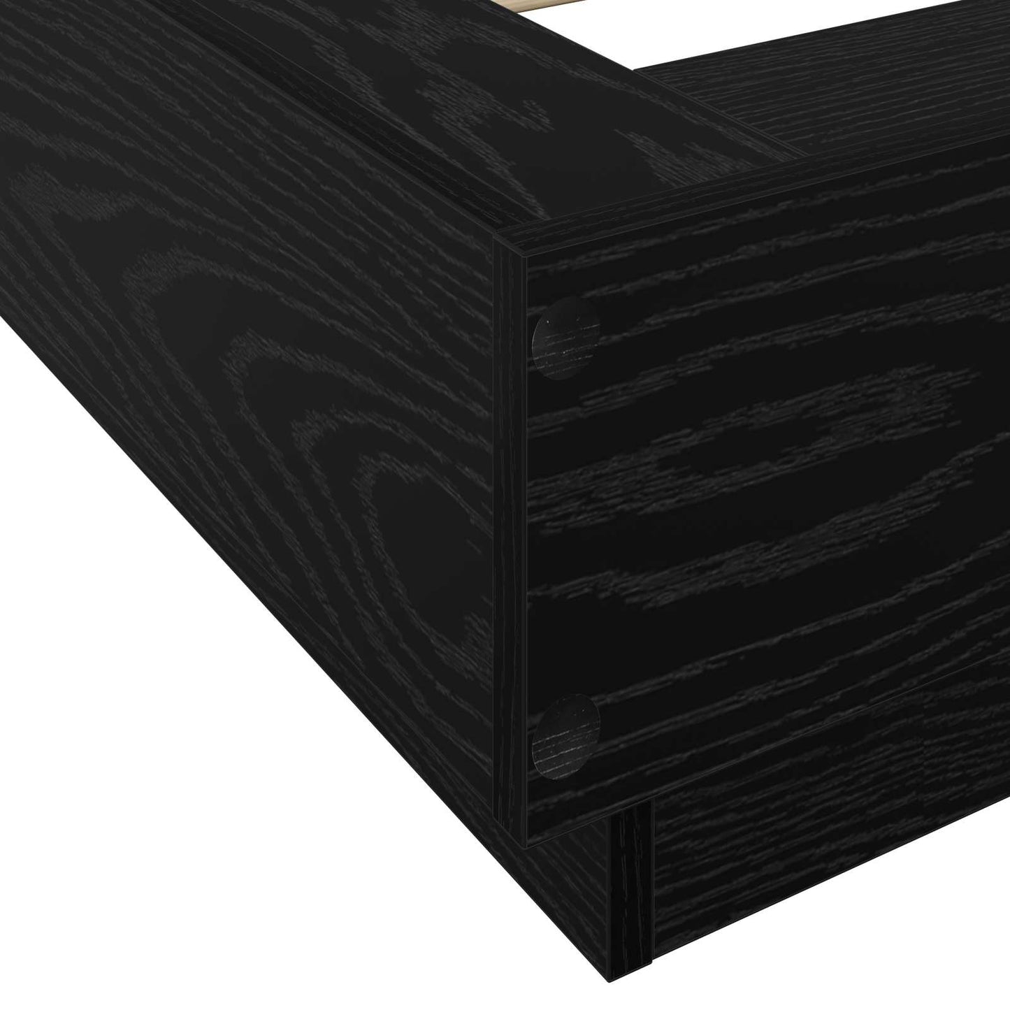 Sengestativ med LED Svart eik 80 x 200 cm Konstruert tre