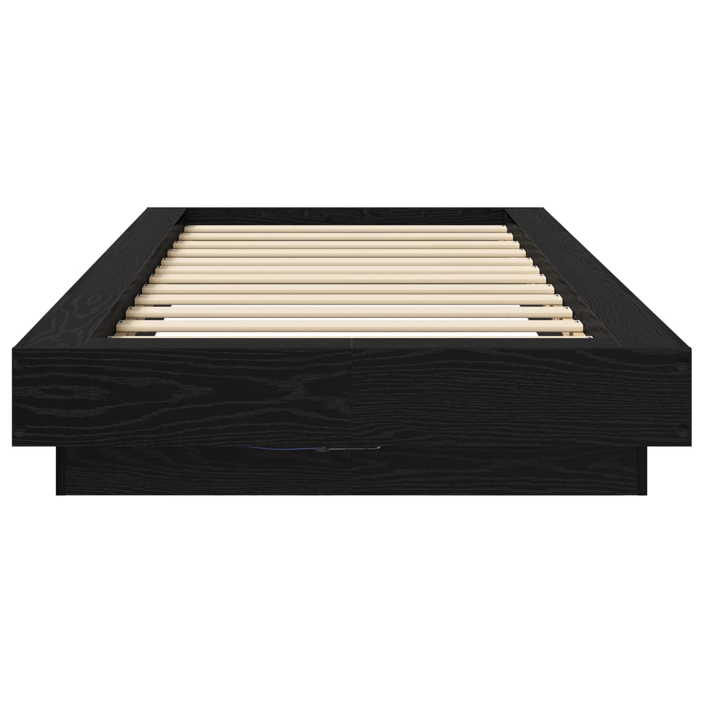 Sengestativ med LED Svart eik 80 x 200 cm Konstruert tre