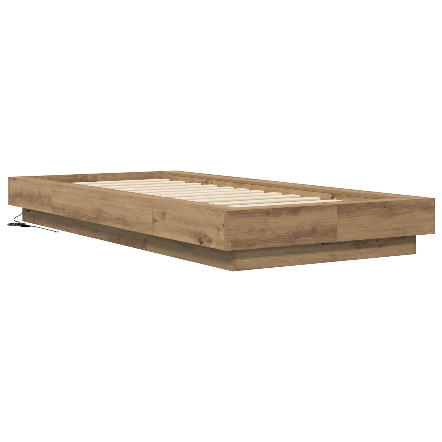 Sengestativ med LED Artisan eik 80 x 200 cm Konstruert tre