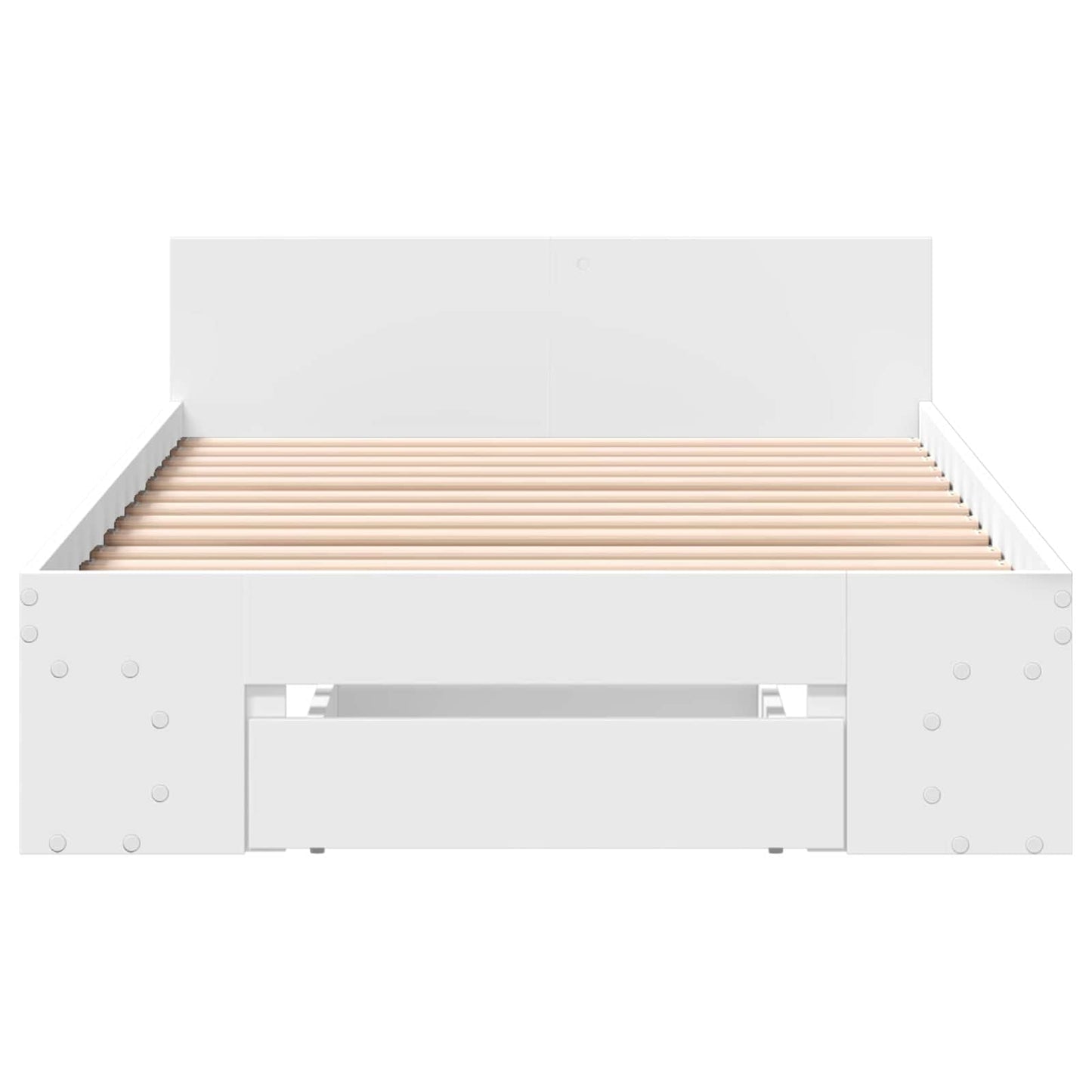Sengeramme med oppbevaring Hvit 80 x 200 cm Konstruert tre