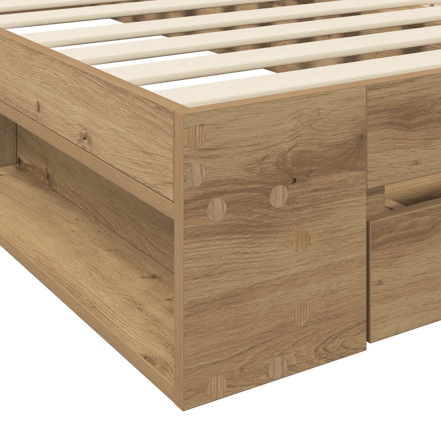 Sengeramme med oppbevaring med skuff Artisan eik 80 x 200 cm