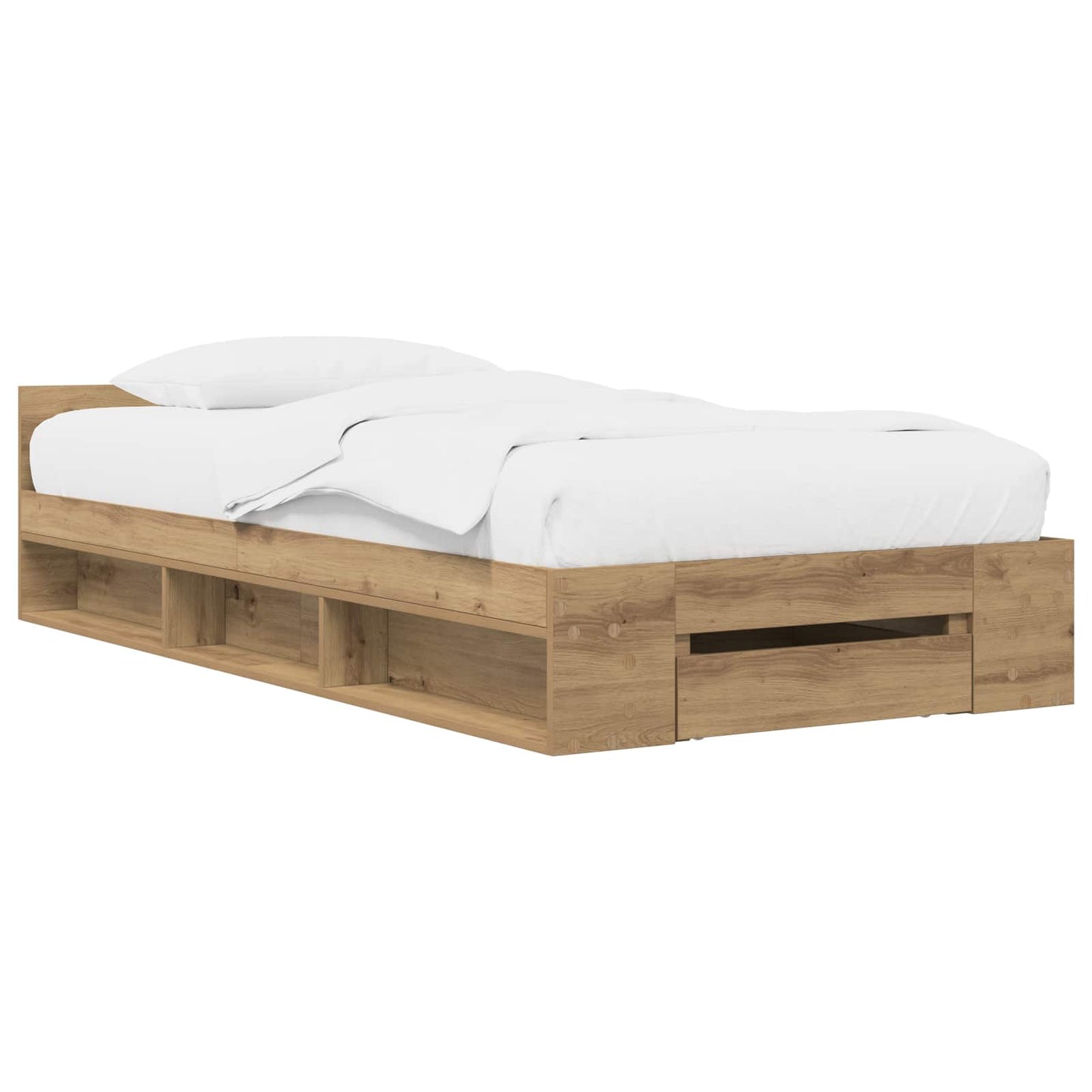 Sengeramme med oppbevaring med skuff Artisan eik 80 x 200 cm