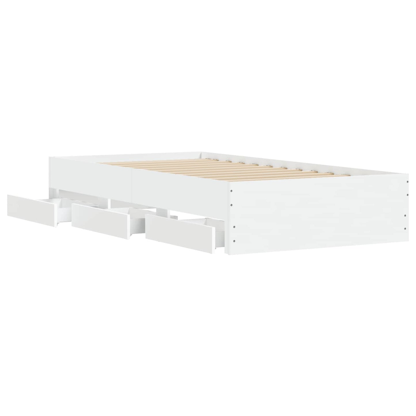 Sengeramme med oppbevaring Hvit 80 x 200 cm Konstruert tre