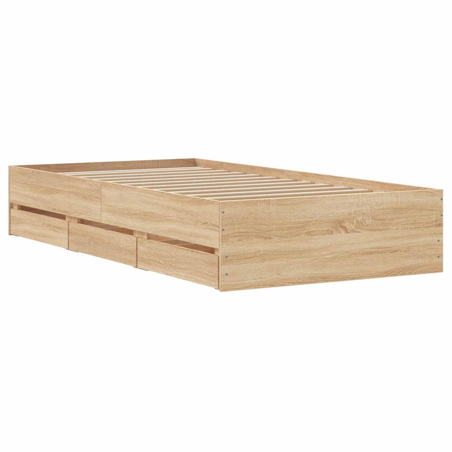 Sengeramme med oppbevaring med skuff Sonoma eik 80 x 200 cm