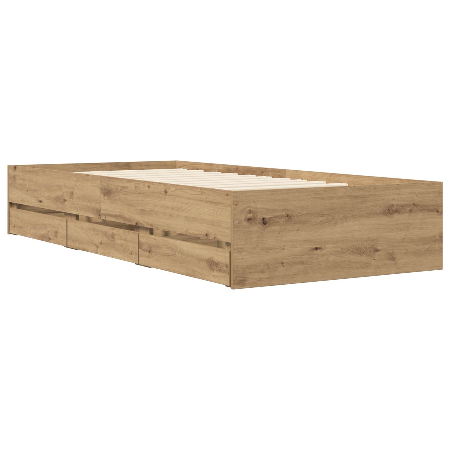 Sengeramme med oppbevaring med skuff Artisan eik 80 x 200 cm