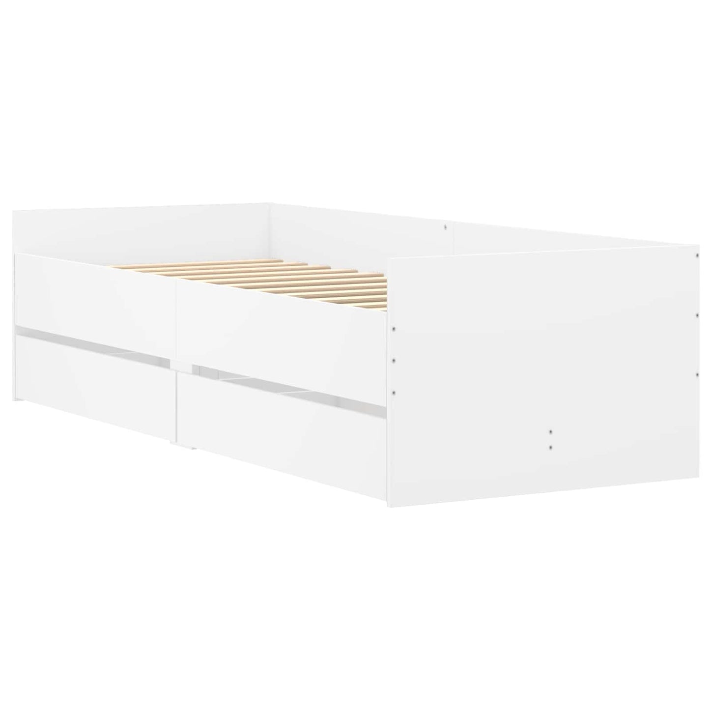 Sengeramme med oppbevaring Hvit 80 x 200 cm Konstruert tre