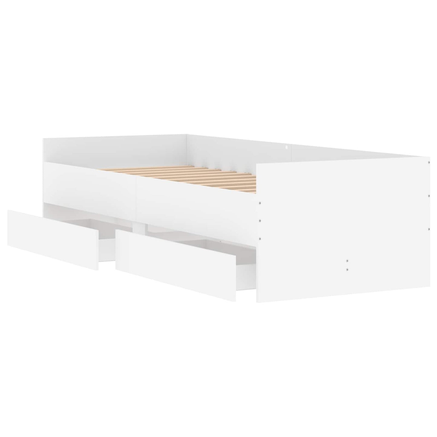 Sengeramme med oppbevaring Hvit 80 x 200 cm Konstruert tre