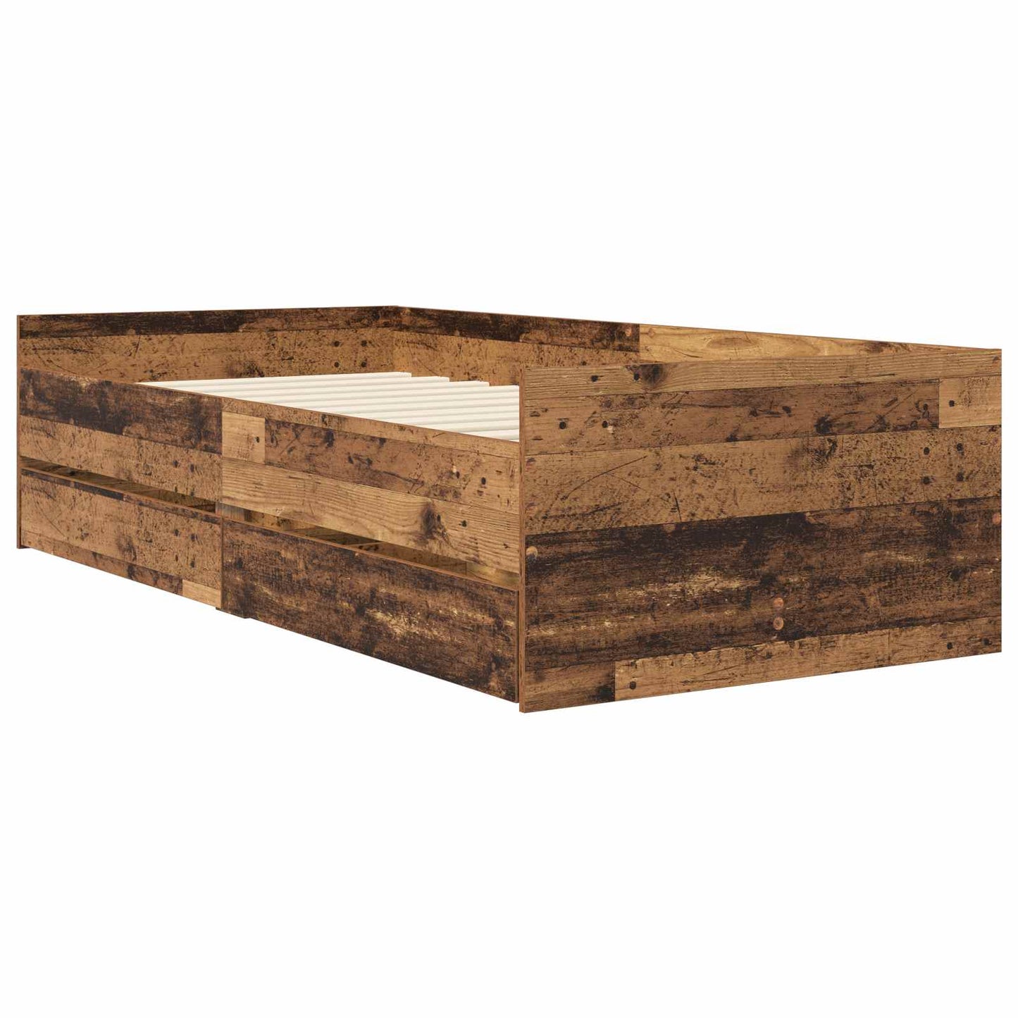 Sengeramme med oppbevaring Gammelt tre 80 x 200 cm