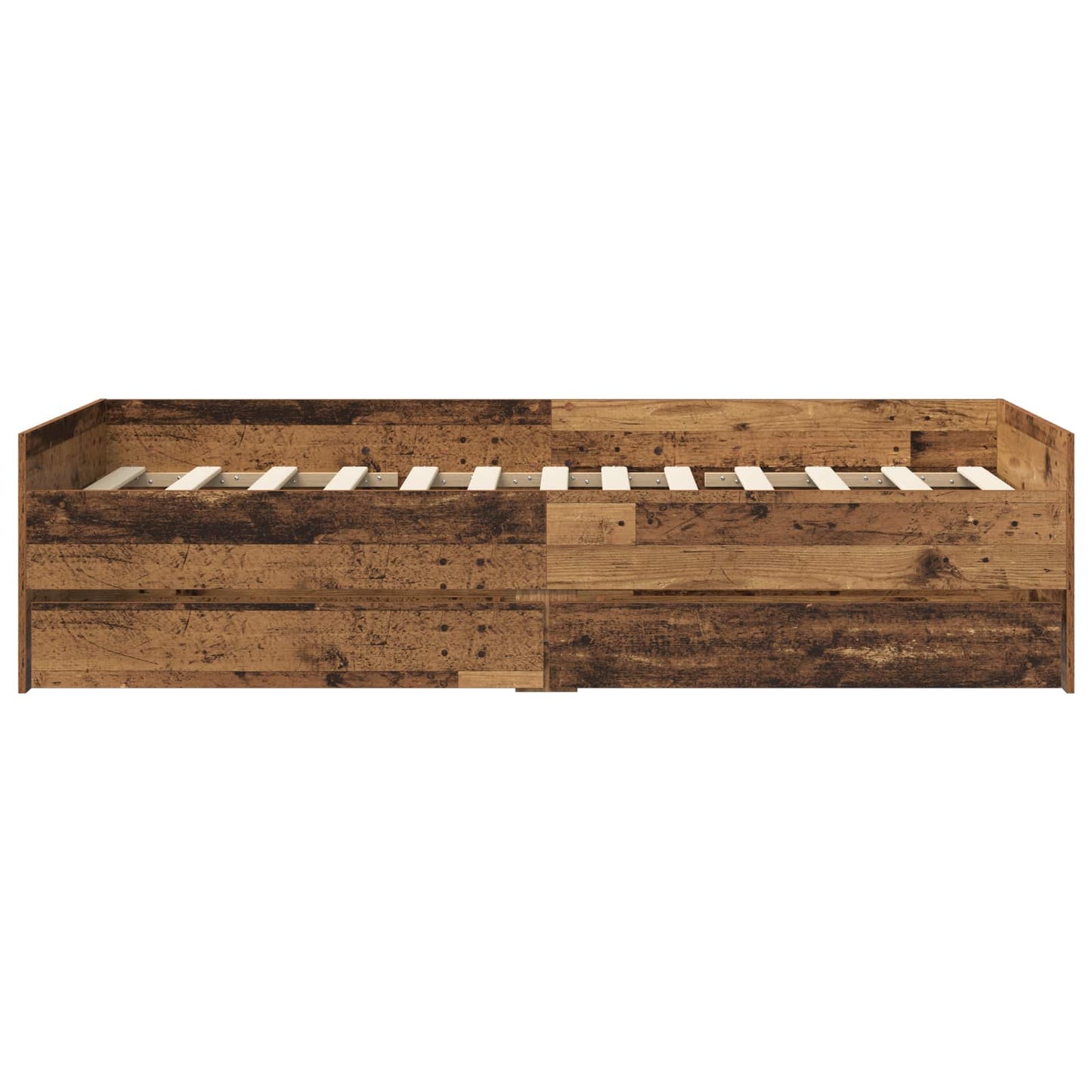 Sengeramme med oppbevaring Gammelt tre 80 x 200 cm
