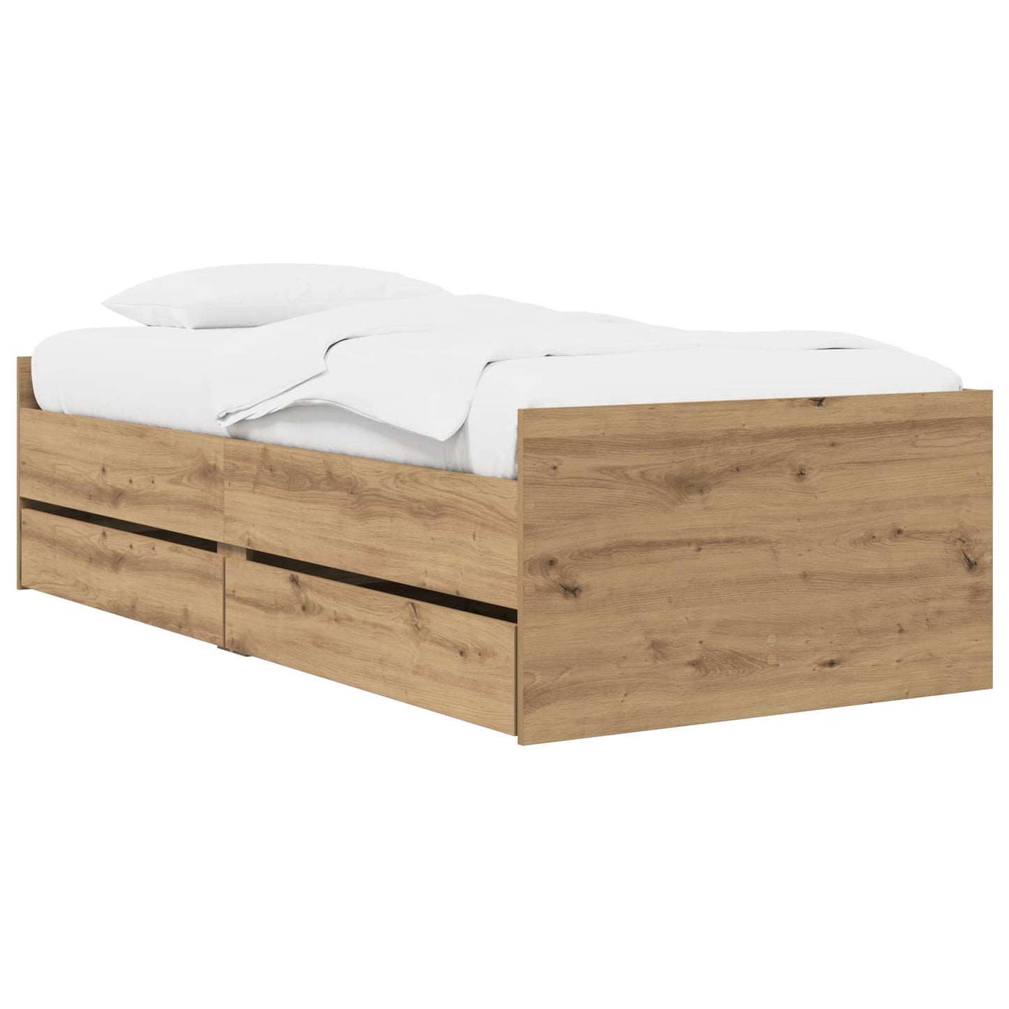 Sengeramme med oppbevaring Artisan eik 80 x 200 cm