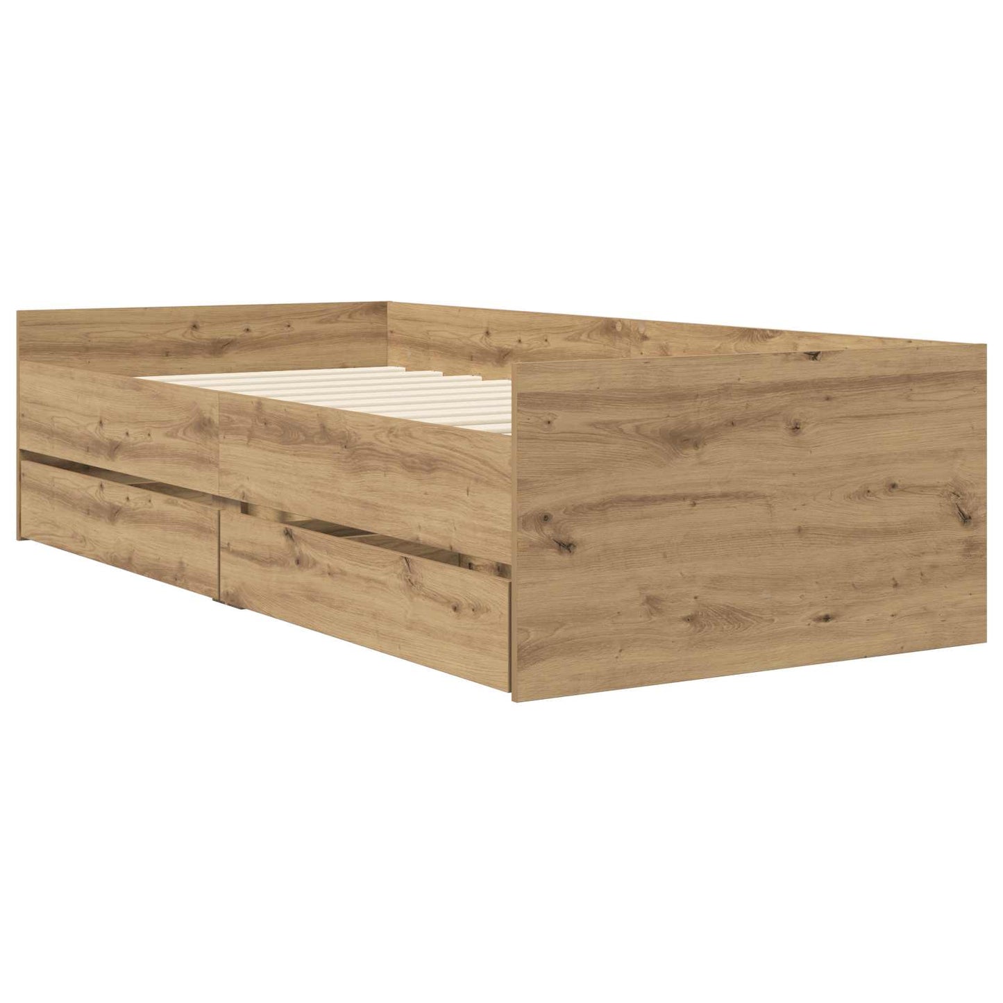 Sengeramme med oppbevaring Artisan eik 80 x 200 cm