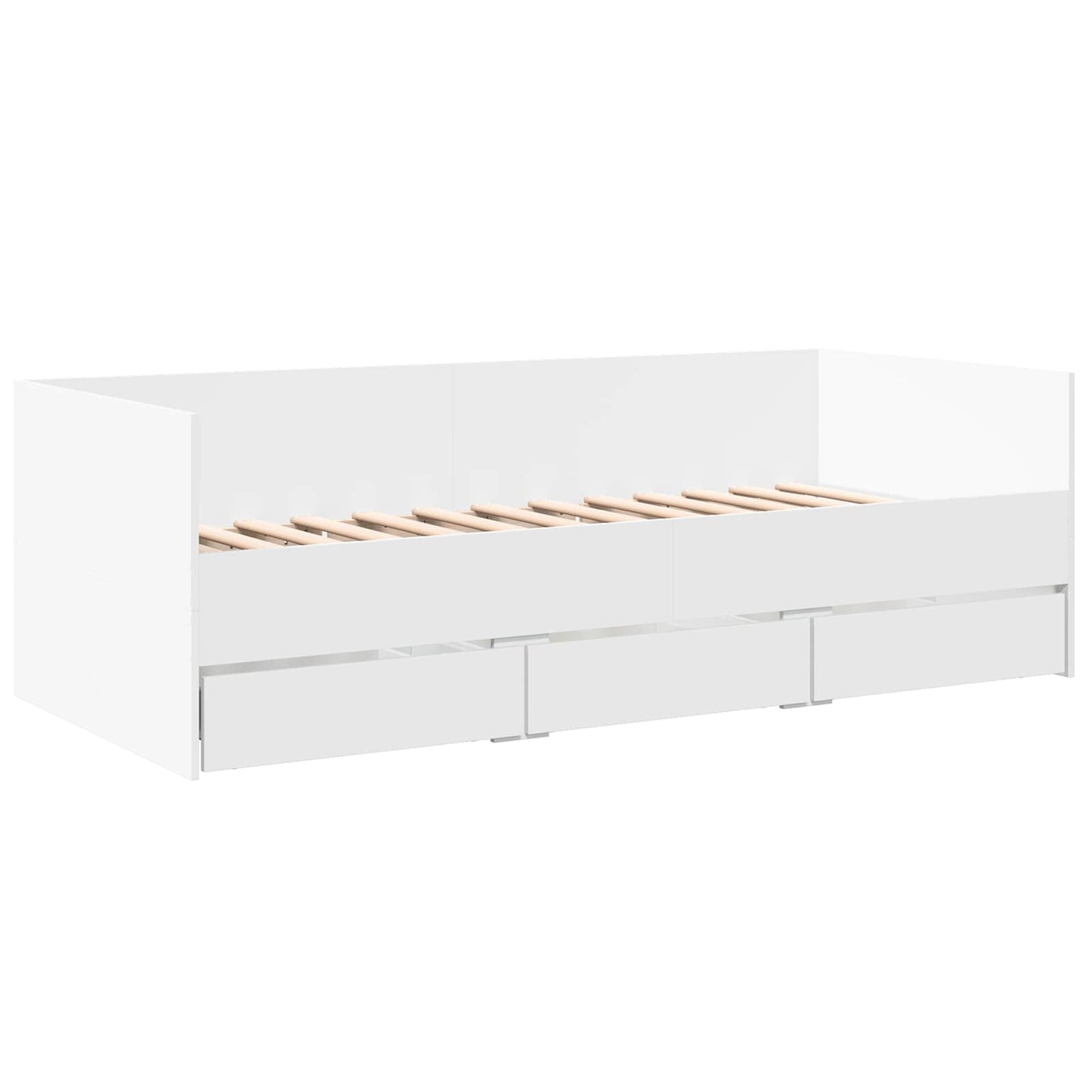 Sengeramme med oppbevaring Hvit 80 x 200 cm Konstruert tre