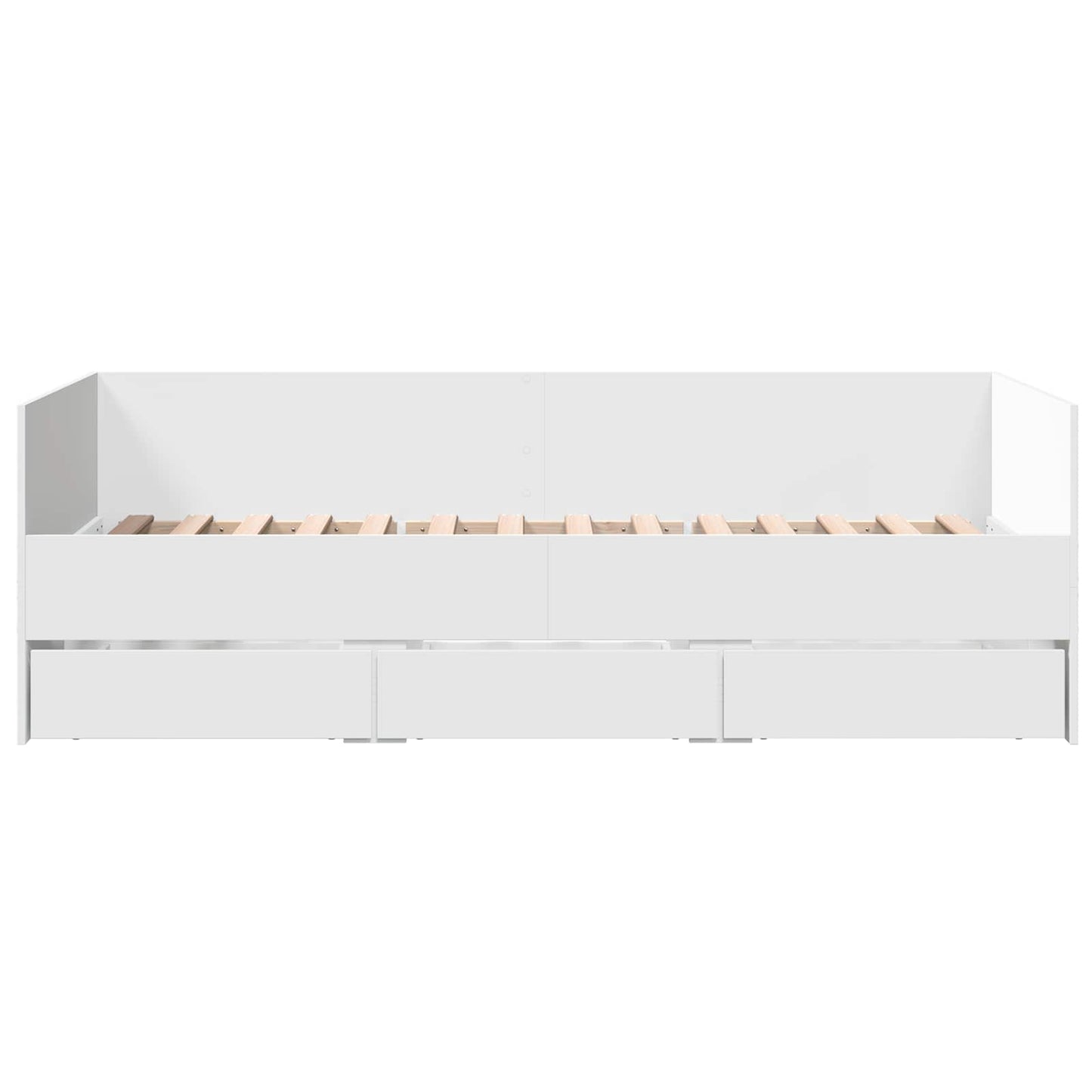 Sengeramme med oppbevaring Hvit 80 x 200 cm Konstruert tre