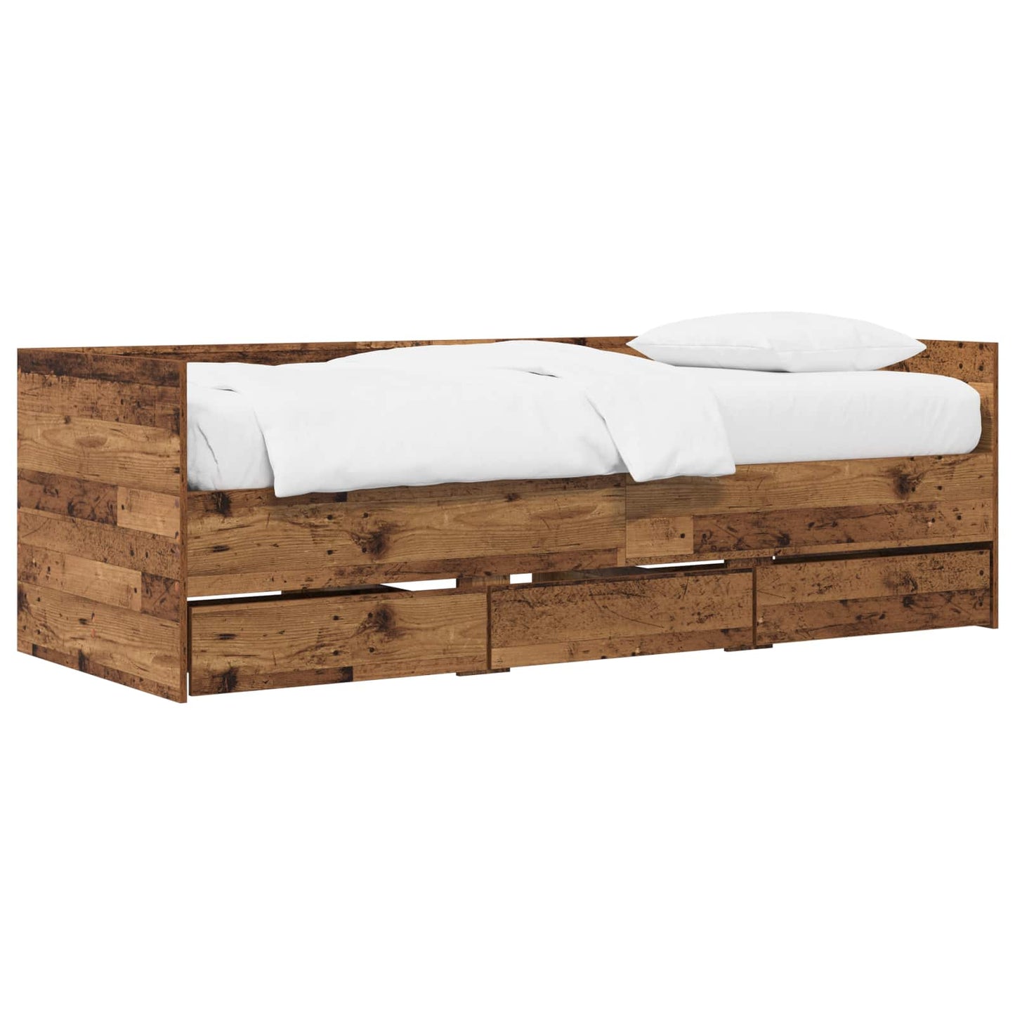 Sengeramme med oppbevaring Gammelt tre 80 x 200 cm