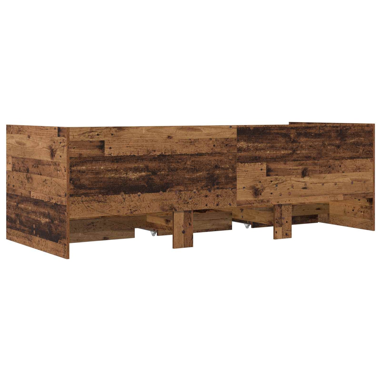 Sengeramme med oppbevaring Gammelt tre 80 x 200 cm
