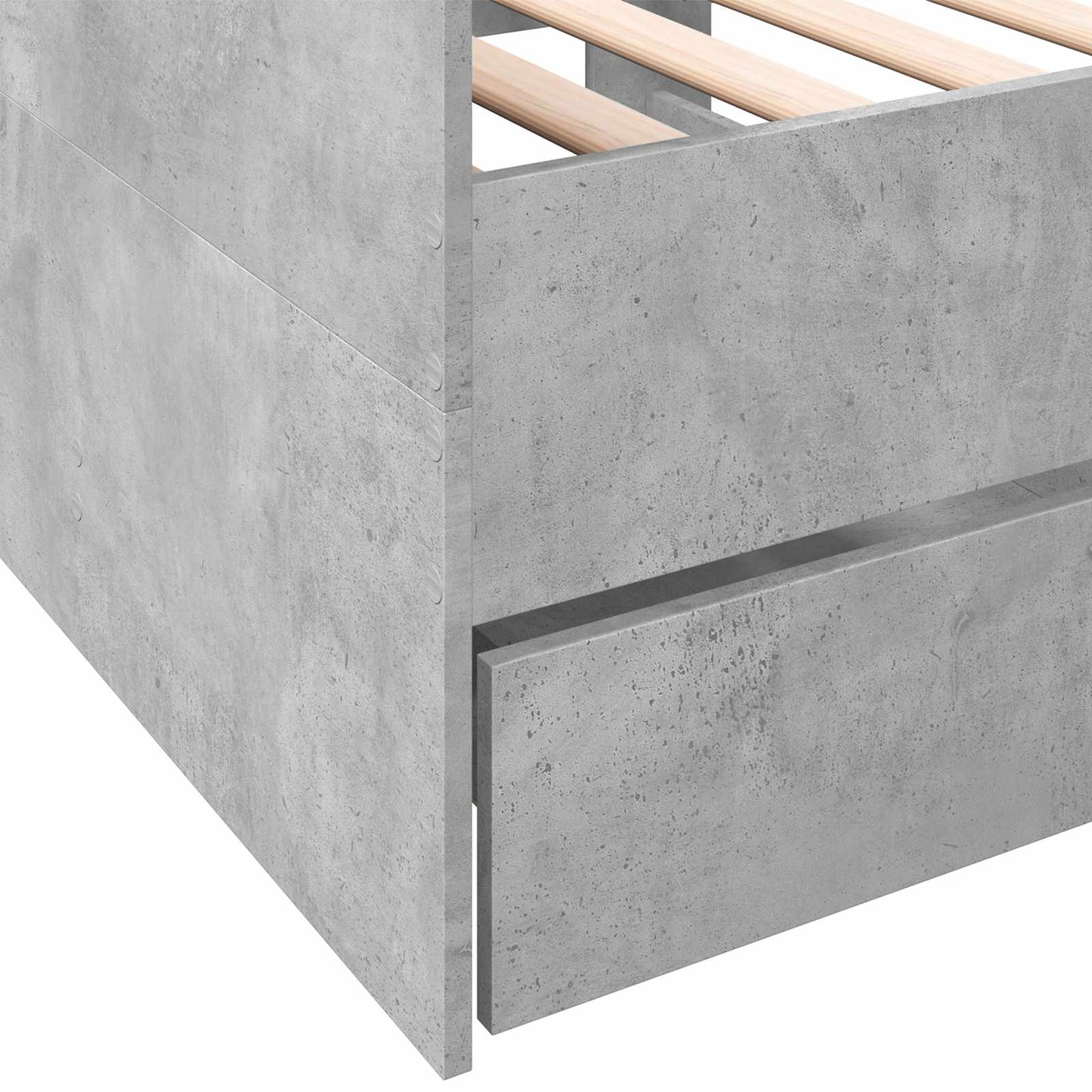 Sengeramme med oppbevaring Betonggrå 80 x 200 cm Konstruert tre