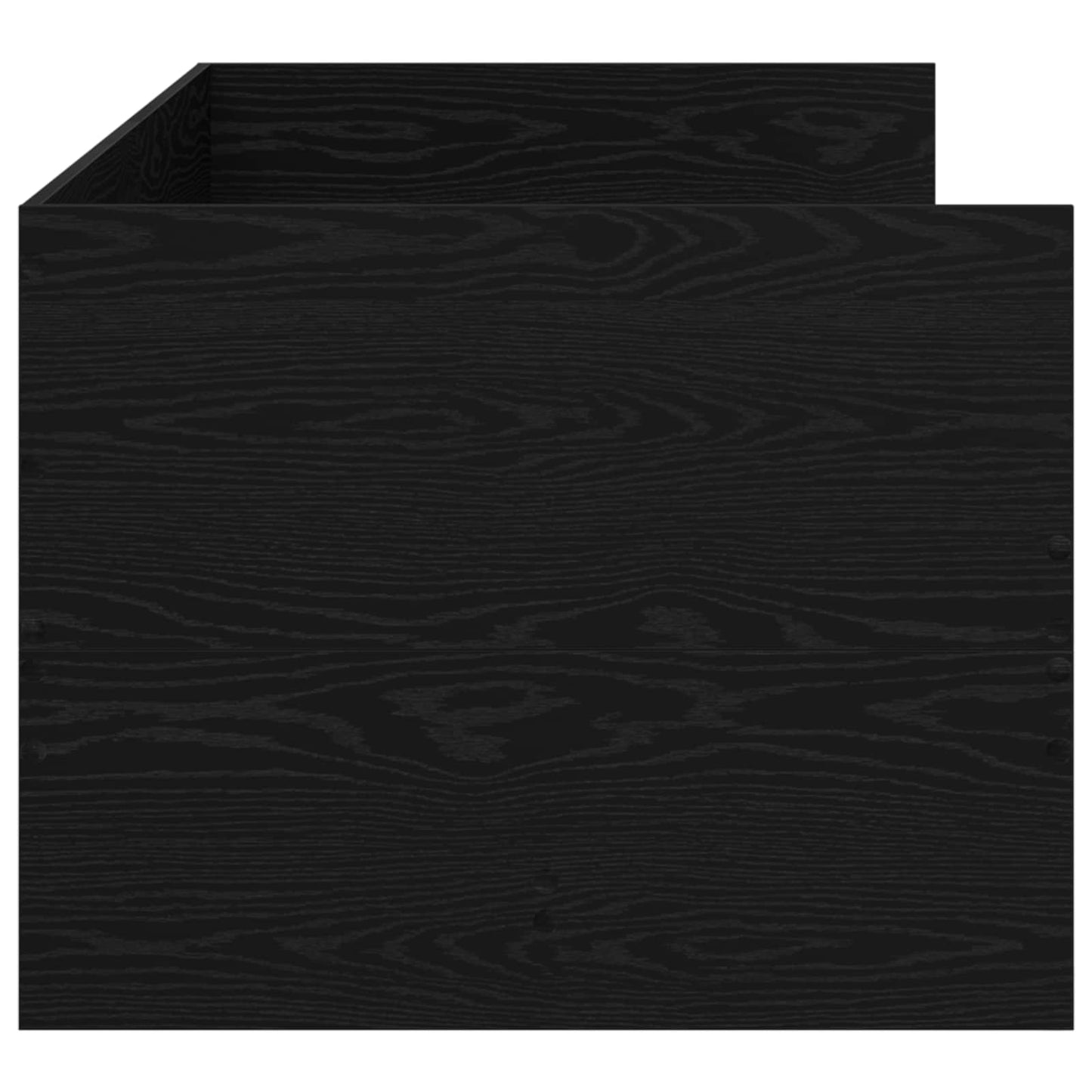 Sengeramme med oppbevaring Svart eik 80 x 200 cm Konstruert tre