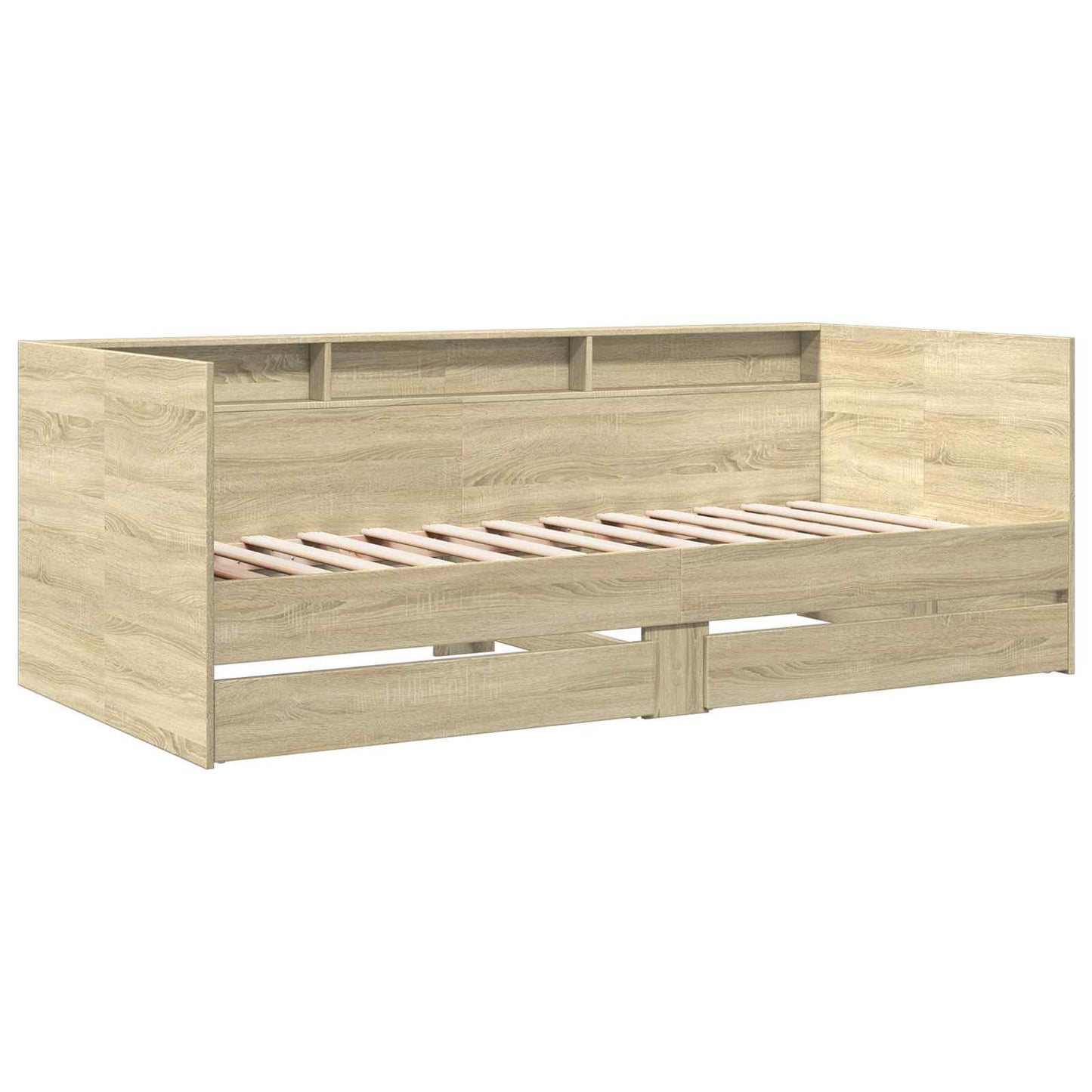 Sengeramme med oppbevaring Sonoma eik 80 x 200 cm
