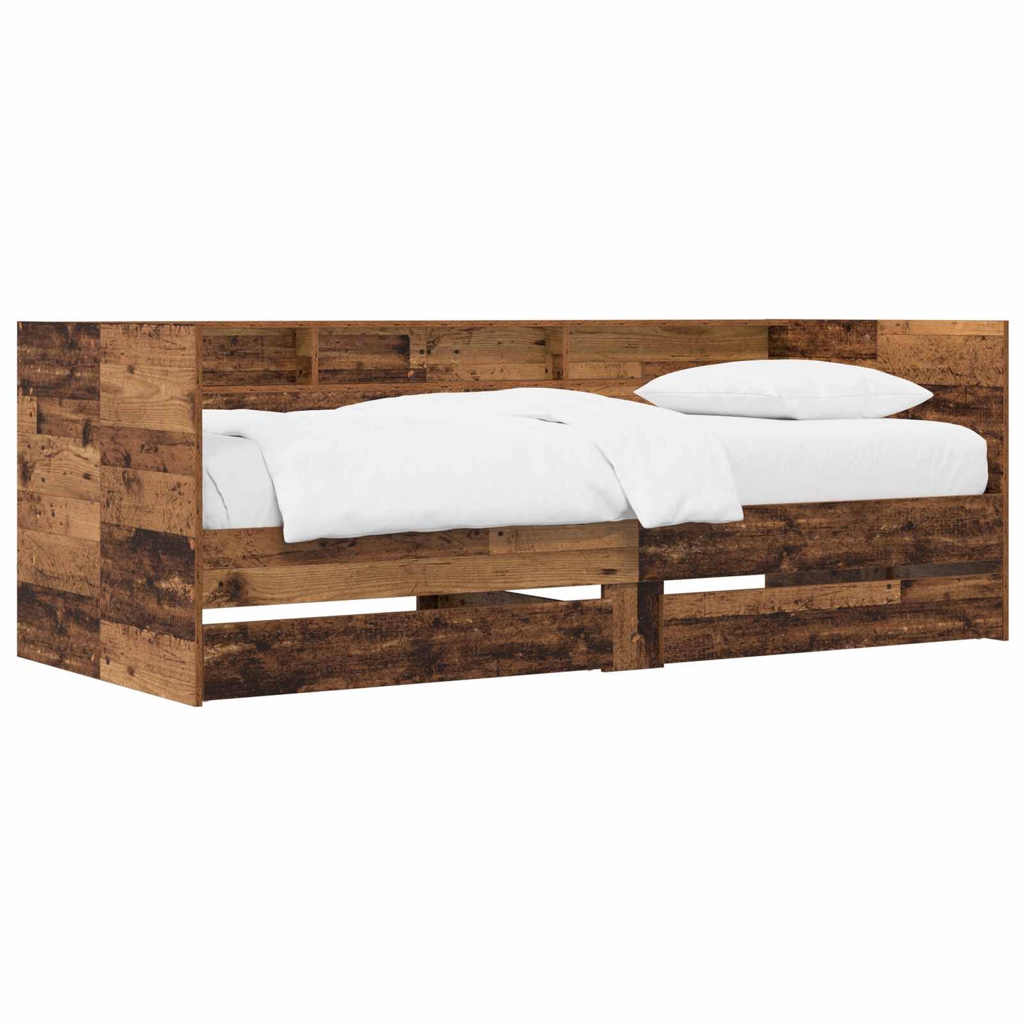 Sengeramme med oppbevaring Gammelt tre 80 x 200 cm