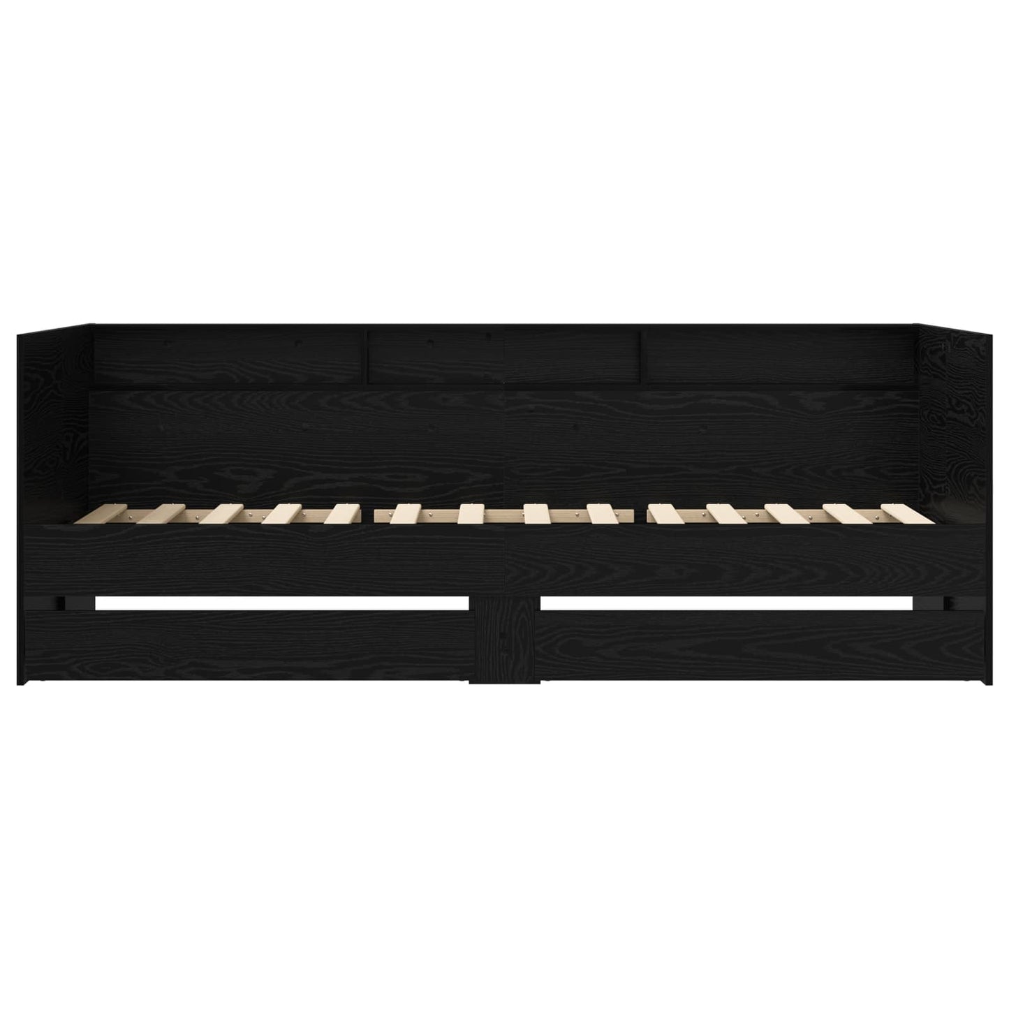 Sengeramme med oppbevaring Svart eik 80 x 200 cm Konstruert tre