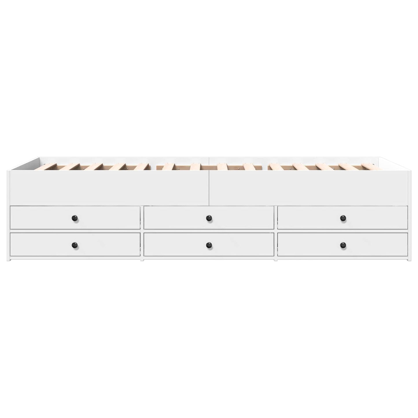 Sengeramme med oppbevaring Hvit 80 x 200 cm Konstruert tre
