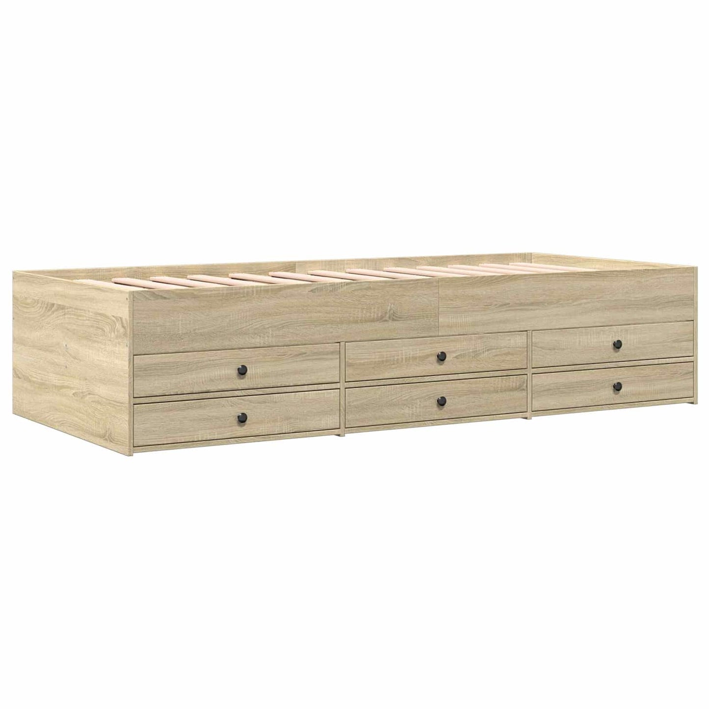 Sengeramme med oppbevaring med skuff Sonoma eik 80 x 200 cm