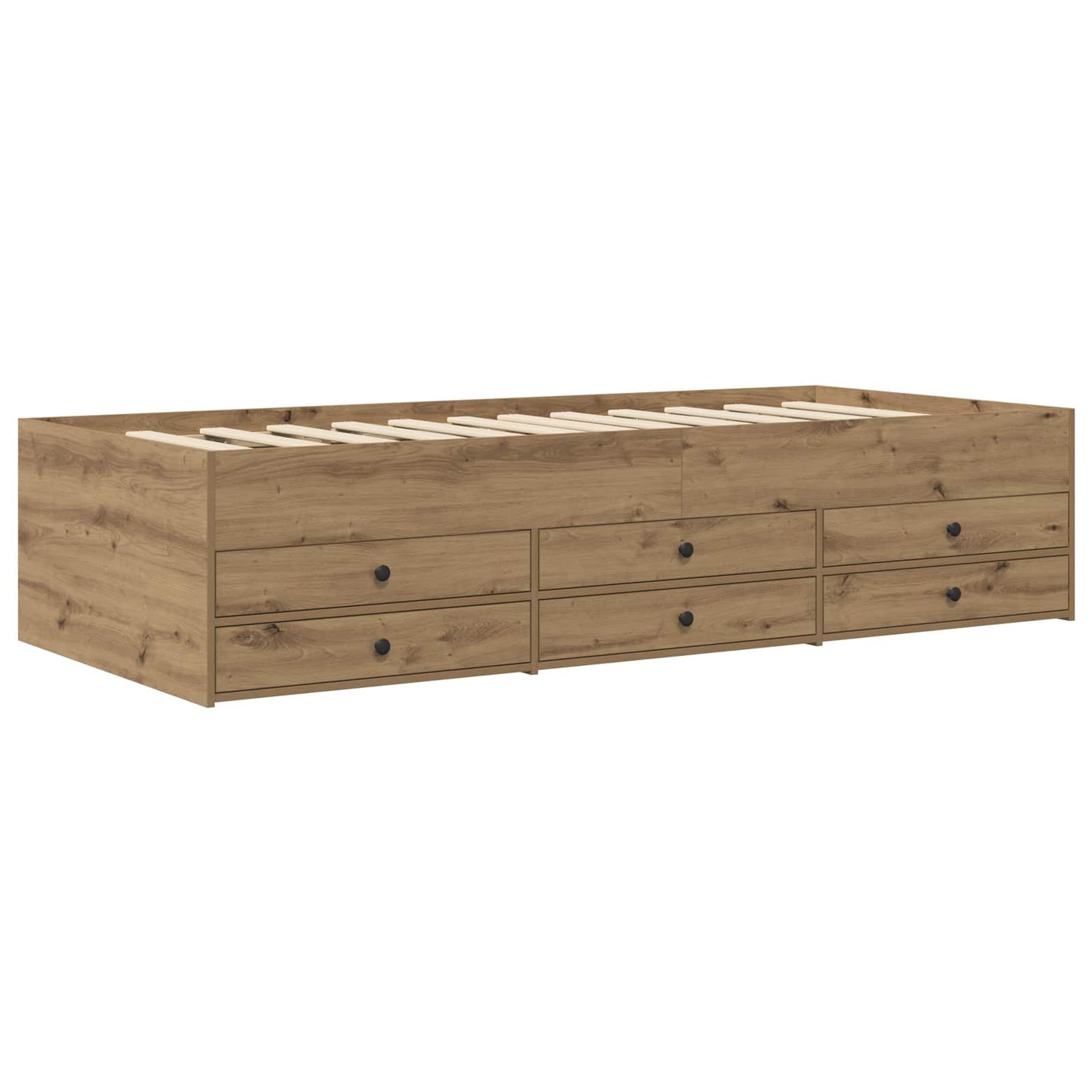 Sengeramme med oppbevaring med skuff Artisan eik 80 x 200 cm