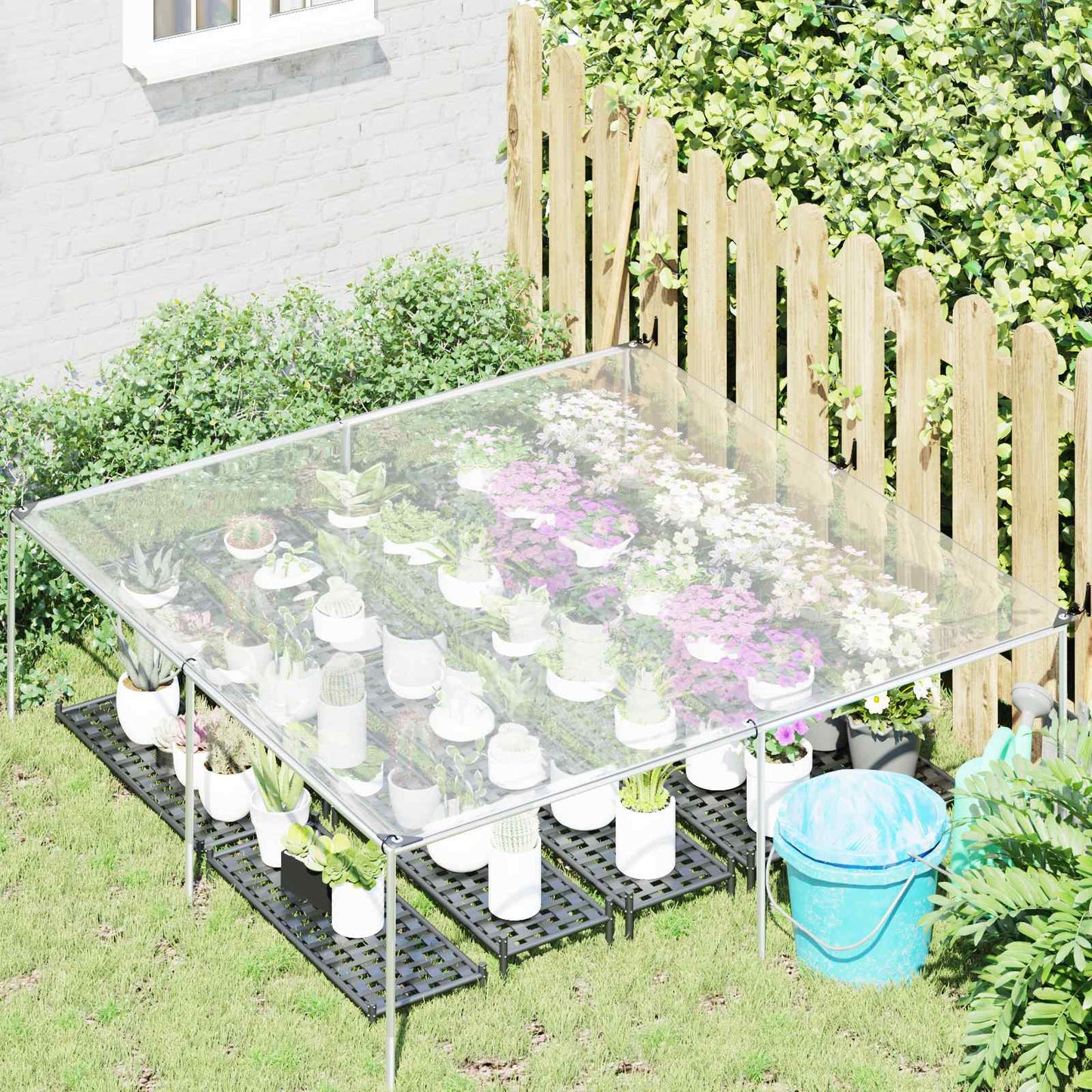 Presenning med øyer Gjennomsiktig 2 x 2 m Polyethylen vidaXL