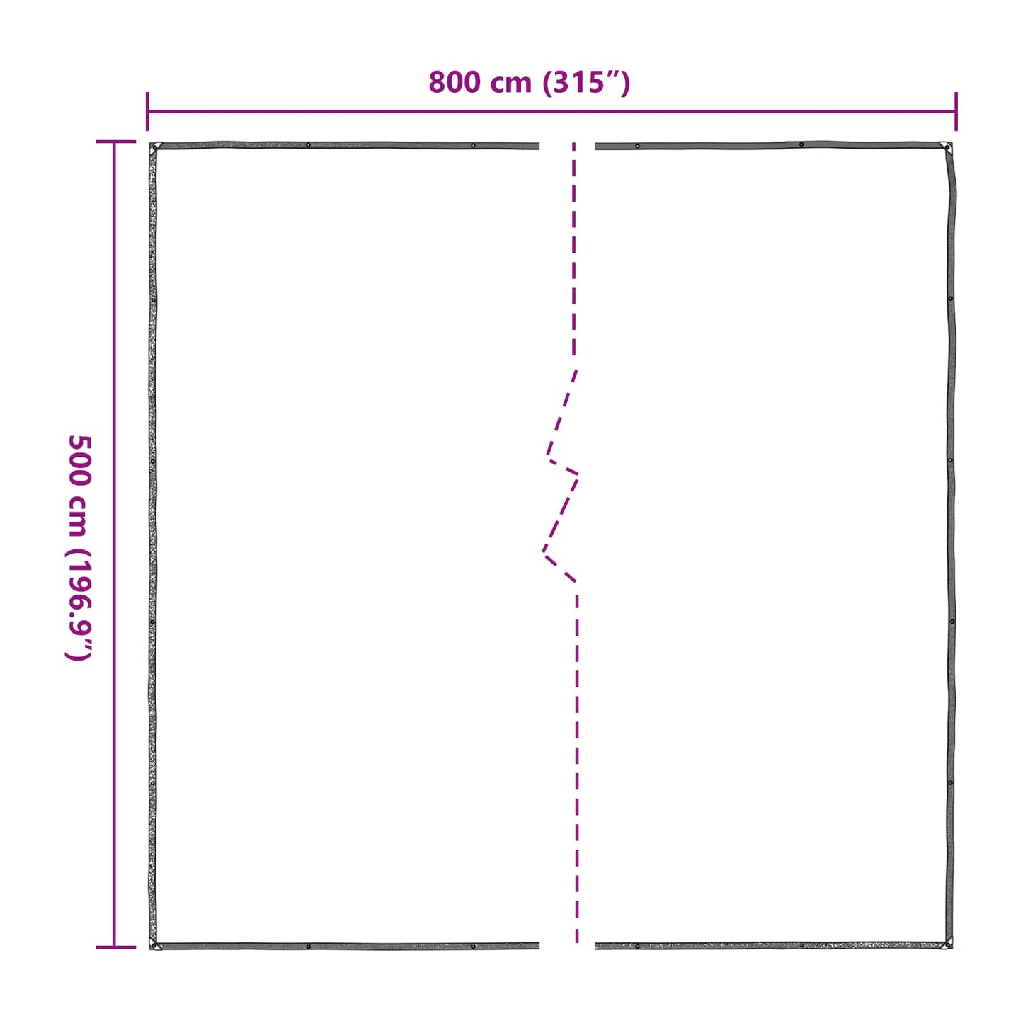 Presenning med øyer Gjennomsiktig 5 x 8 m Polyethylen vidaXL