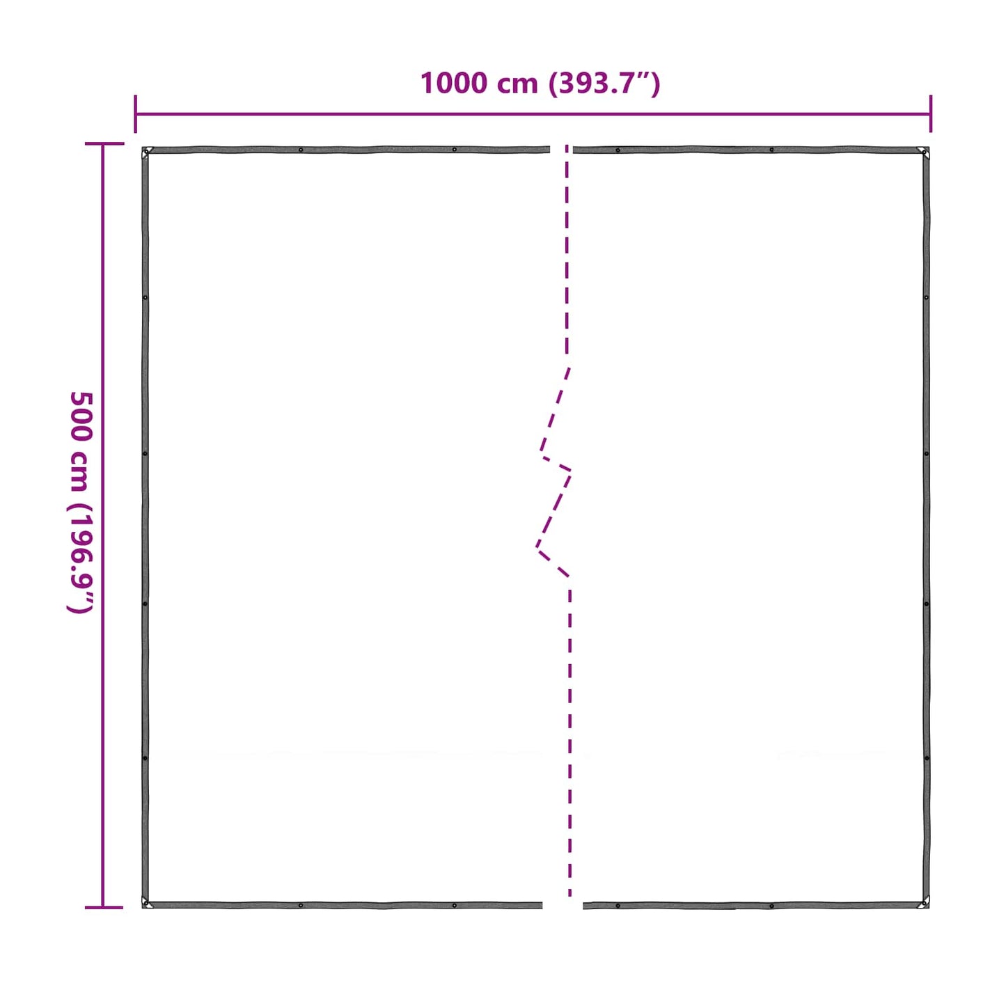 Presenning med øyer Gjennomsiktig 5 x 10 m Polyethylen vidaXL