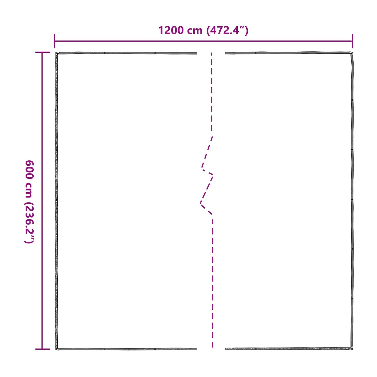 Presenning med øyer Gjennomsiktig 6 x 12 m Polyethylen vidaXL