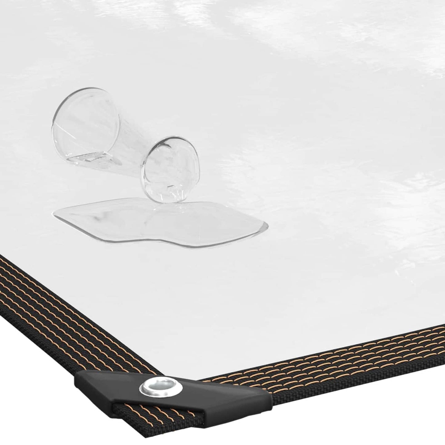 Presenning med øyer Gjennomsiktig 8 x 12 m Polyethylen vidaXL