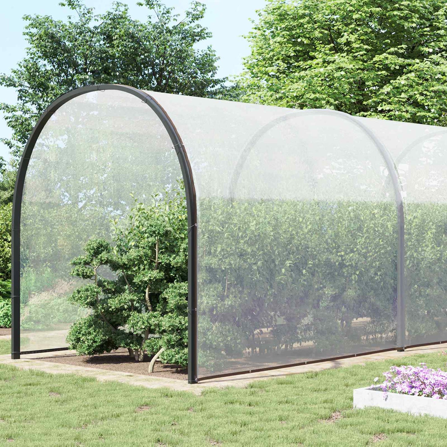 Presenning med øyer Gjennomsiktig 10 x 10 m Polyethylen vidaXL