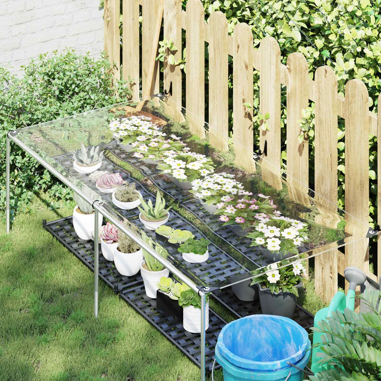 Presenning med øyer Gjennomsiktig 1 x 2 m Polyethylen vidaXL