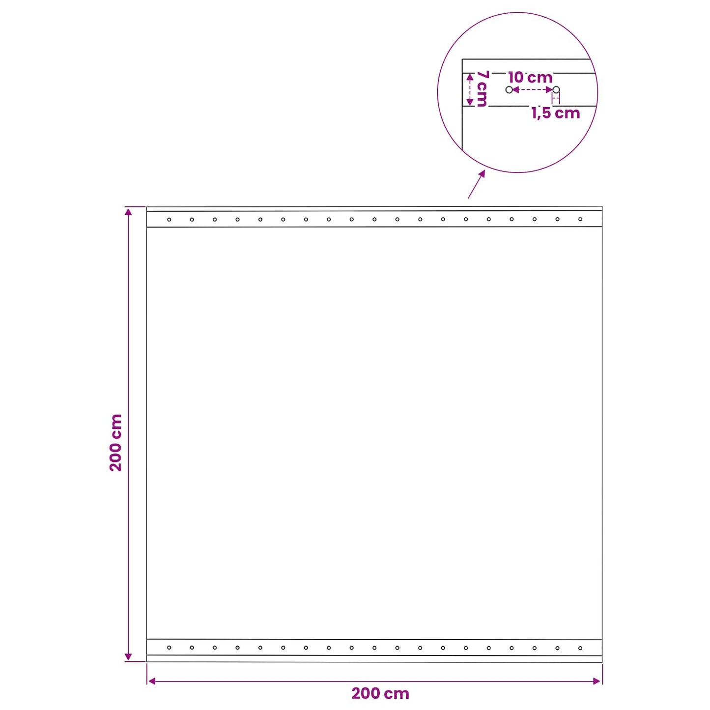 Presenning med øyer 2 stk. Grønn 2 x 2 m 260 gsm PE