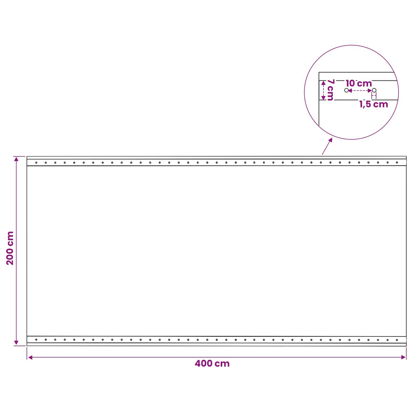 Presenning med øyer 2 stk. Grønn 2 x 4 m 260 gsm PE