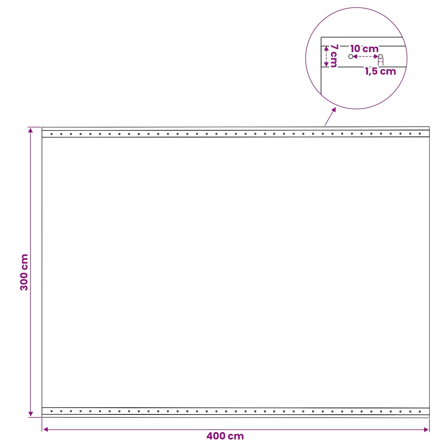 Presenning med øyer 2 stk. Grønn 3 x 4 m 260 gsm PE