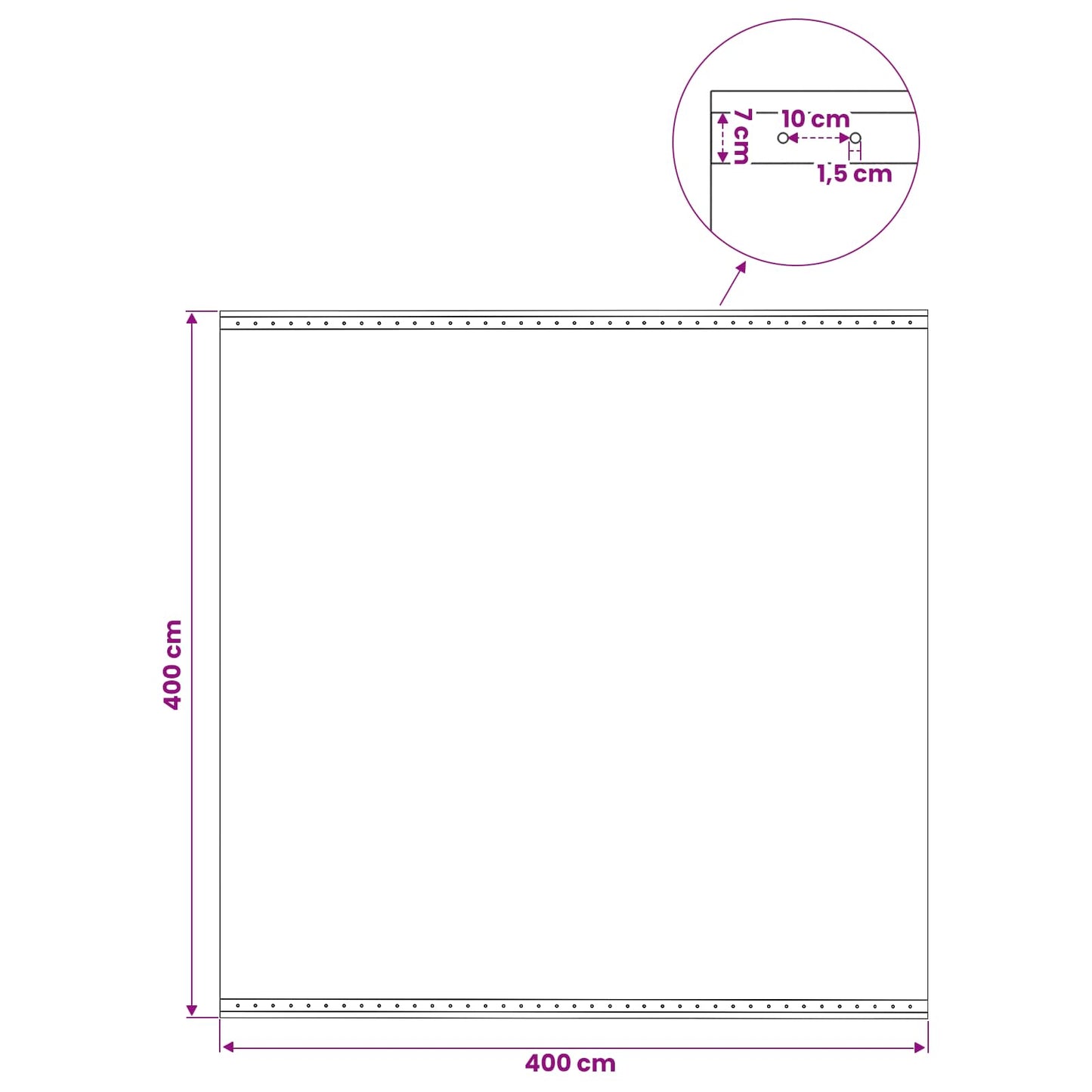 Presenning med øyer 2 stk. Grønn 4 x 4 m 260 gsm PE