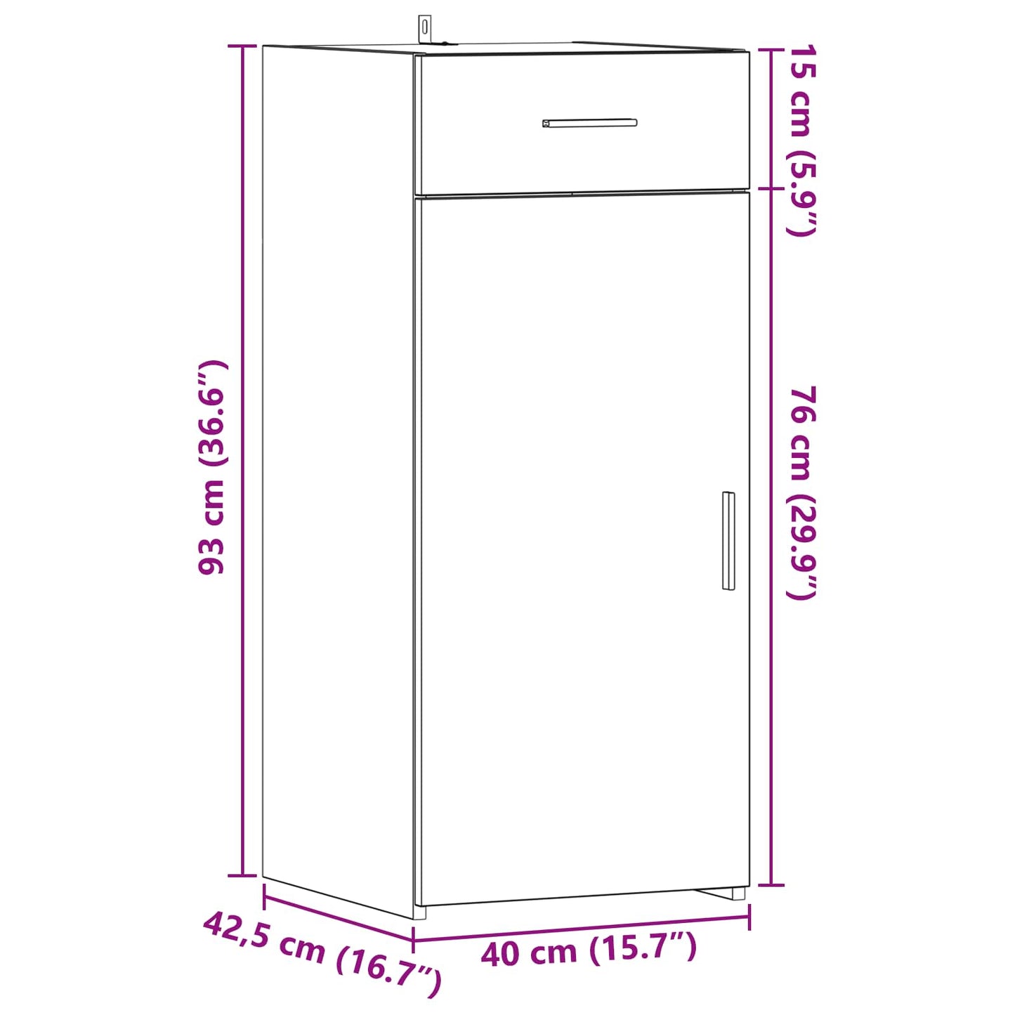 Oppbevaringsskap Gammelt tre 40 x 42,5 x 93 cm Konstruert tre