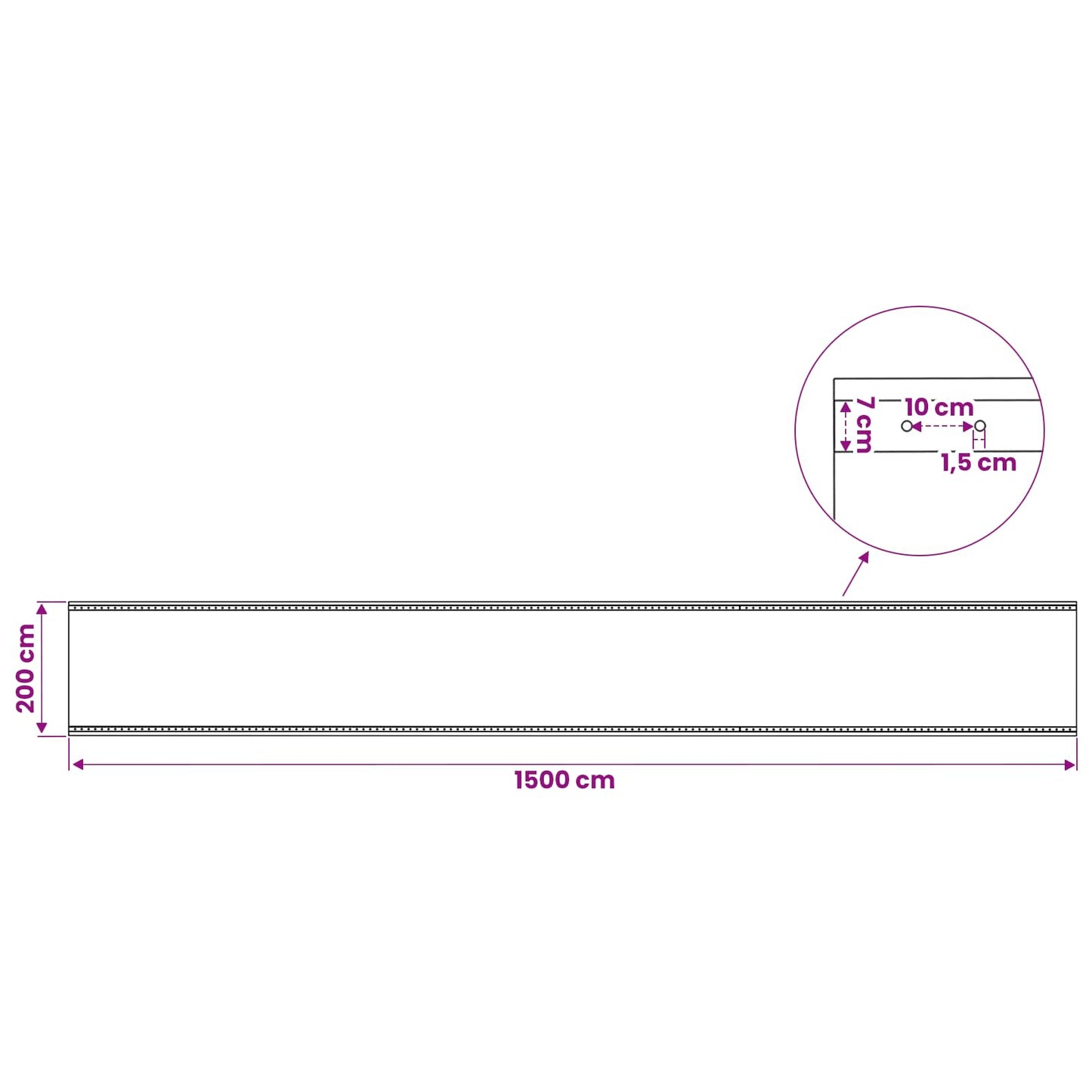 Presenning med øyer Grønn 2 x 15 m 260 gsm PE