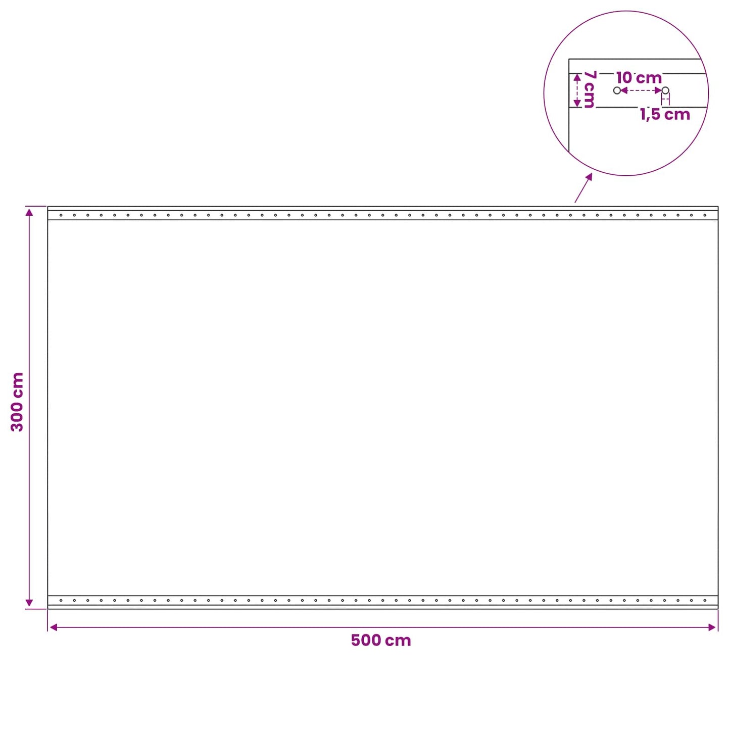 Presenning med øyer Grønn 3 x 5 m 260 gsm PE