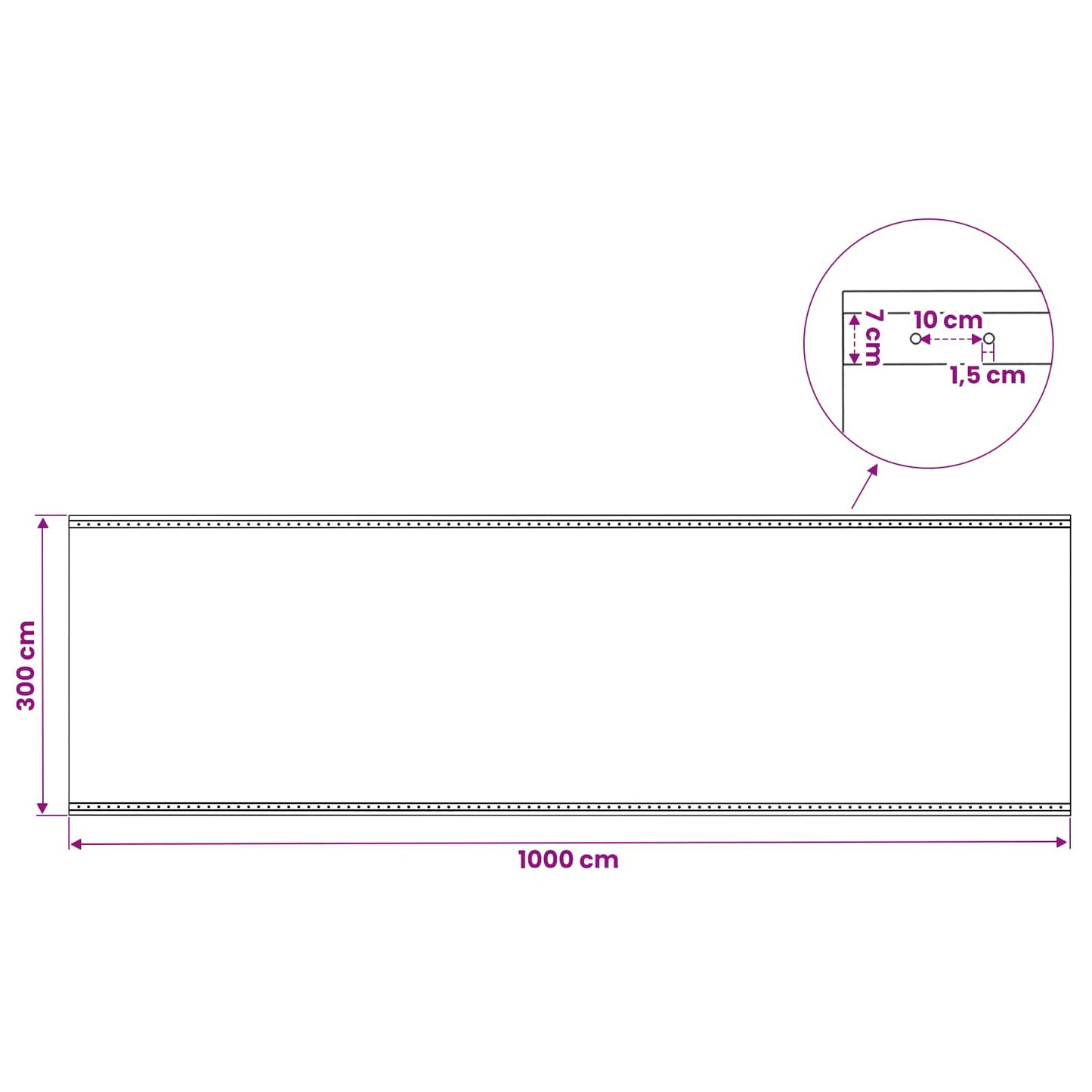 Presenning med øyer Grønn 3 x 10 m 260 gsm PE
