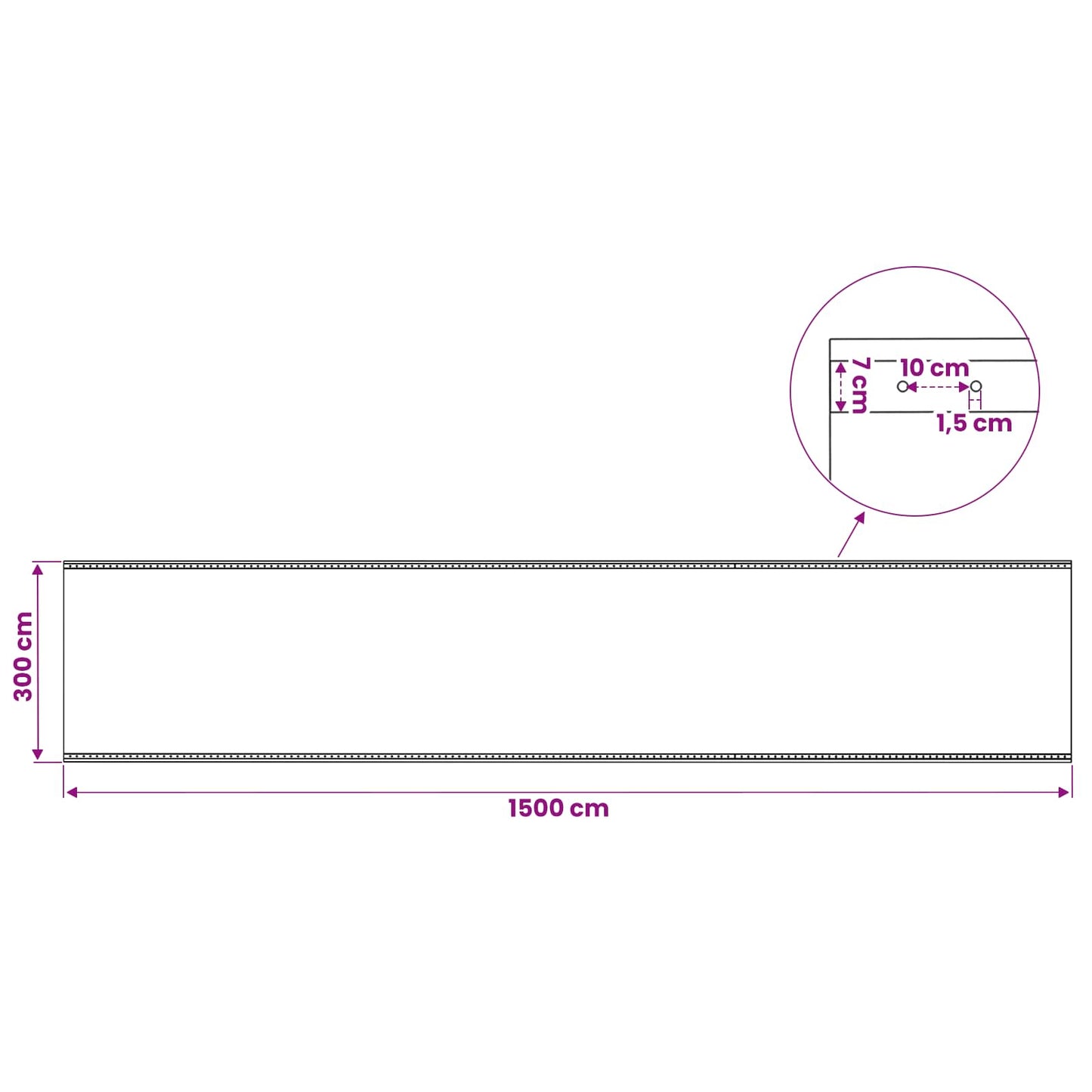 Presenning med øyer Grønn 3 x 15 m 260 gsm PE