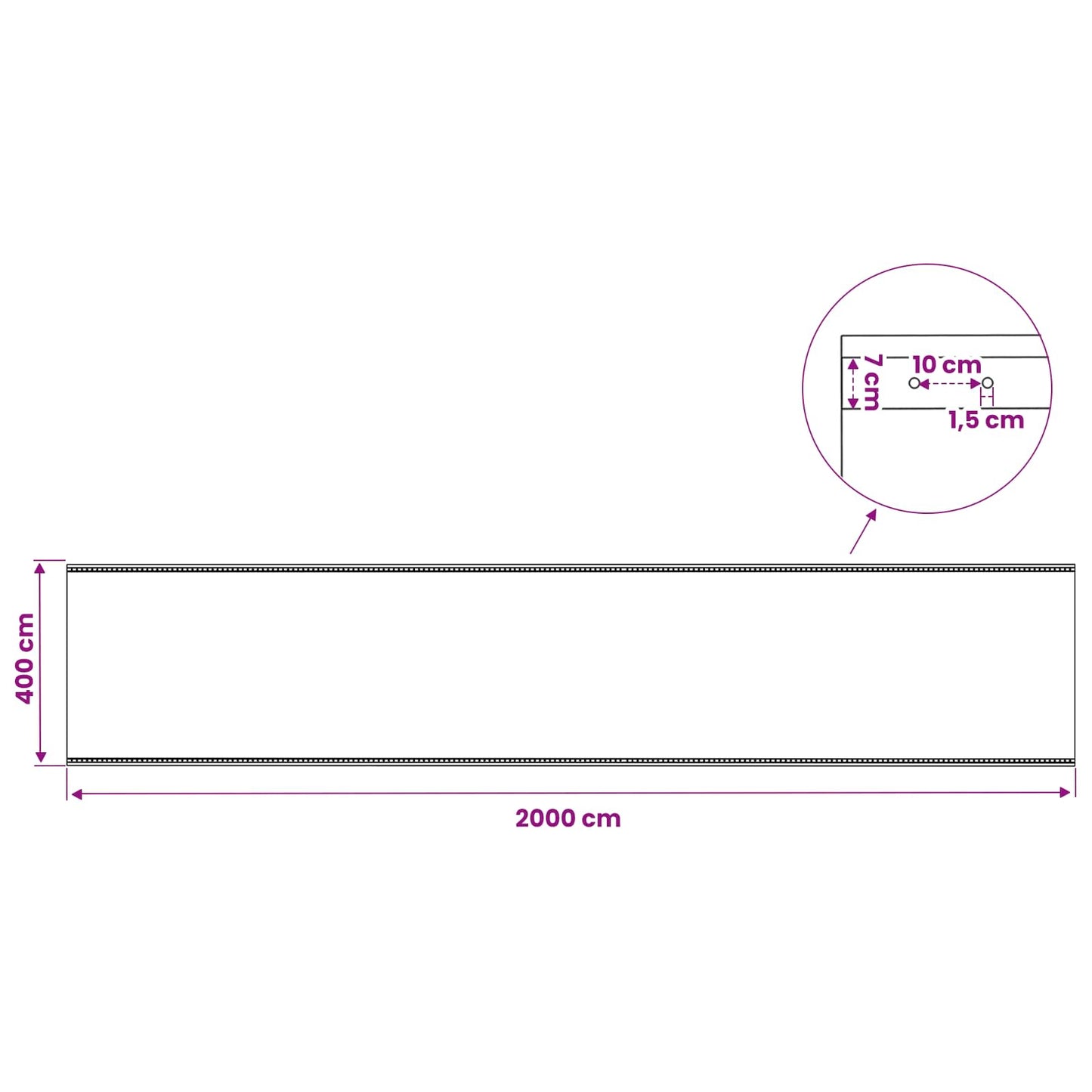 Presenning med øyer Grønn 4 x 20 m 260 gsm PE