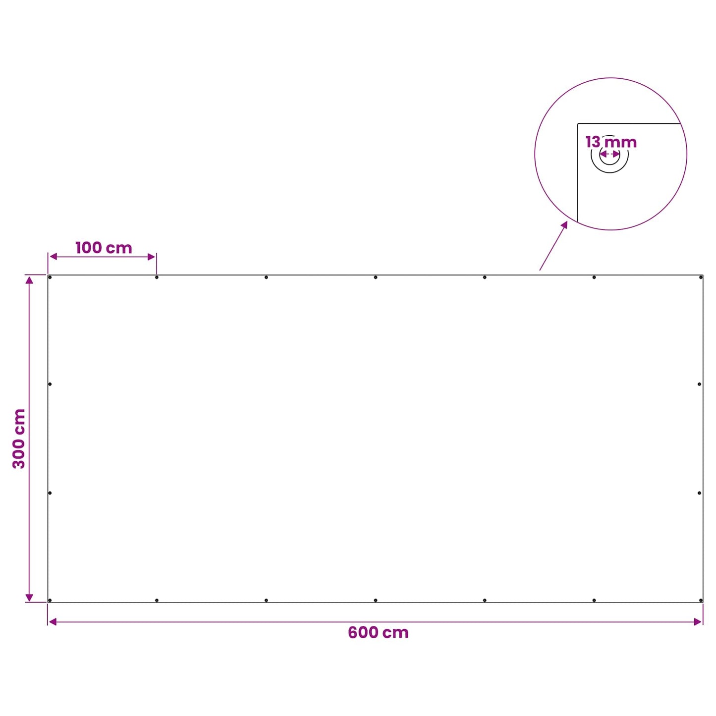 Presenning med øyer Antrasittgrå 3 x 6 m 90 gsm PE