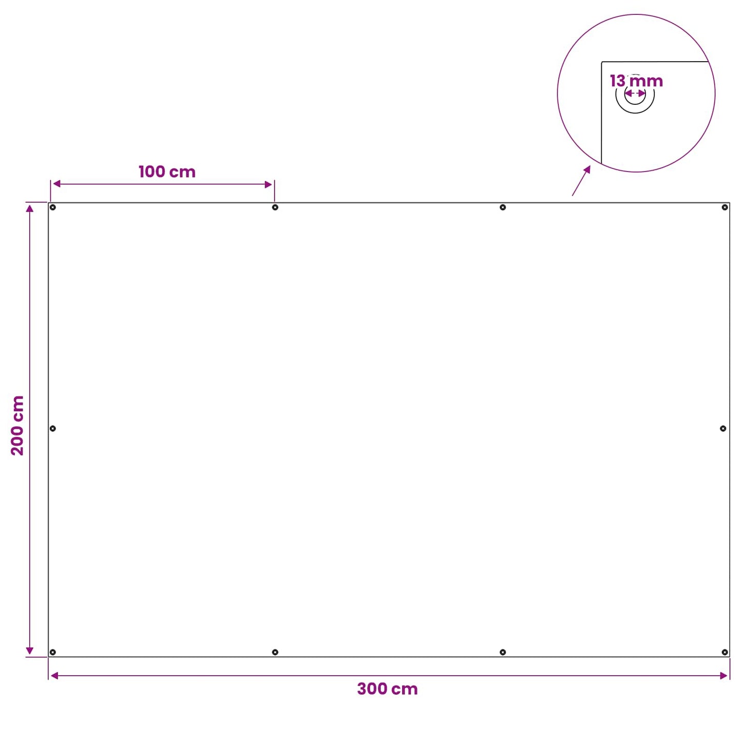 Presenning med øyer Blå 2 x 3 m 90 gsm PE