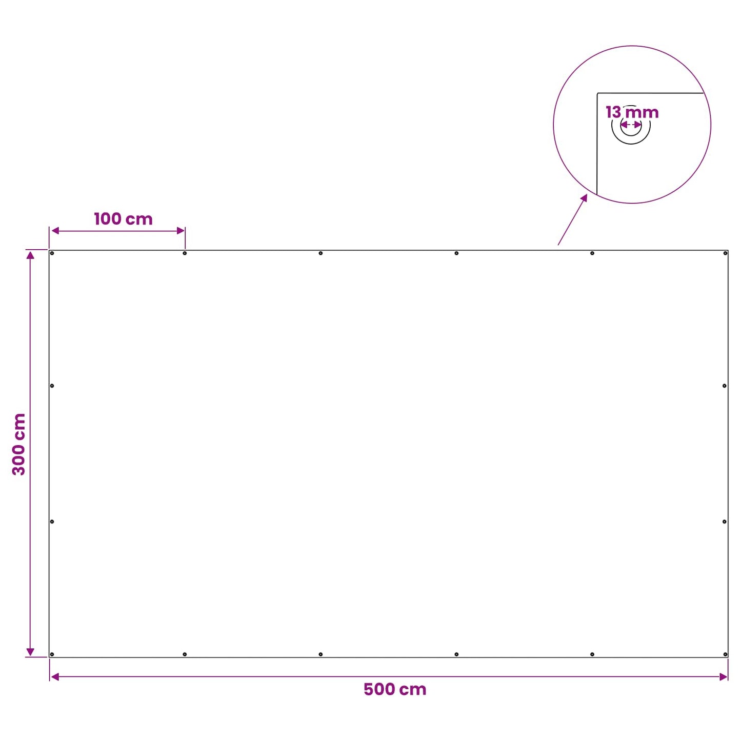 Presenning med øyer Blå 3 x 5 m 180 gsm PE