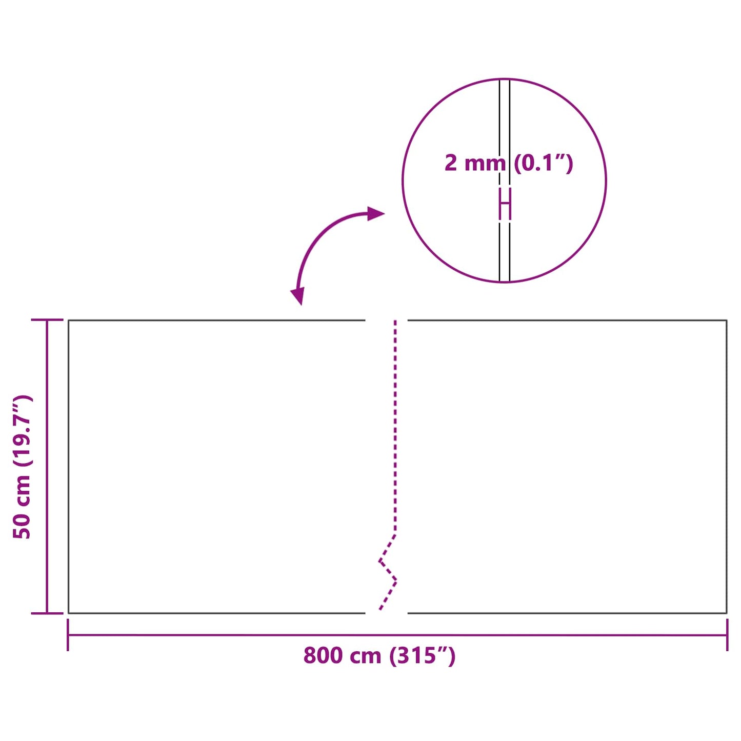Korkrull Brun 800 x 50 x 0,2 cm Kork