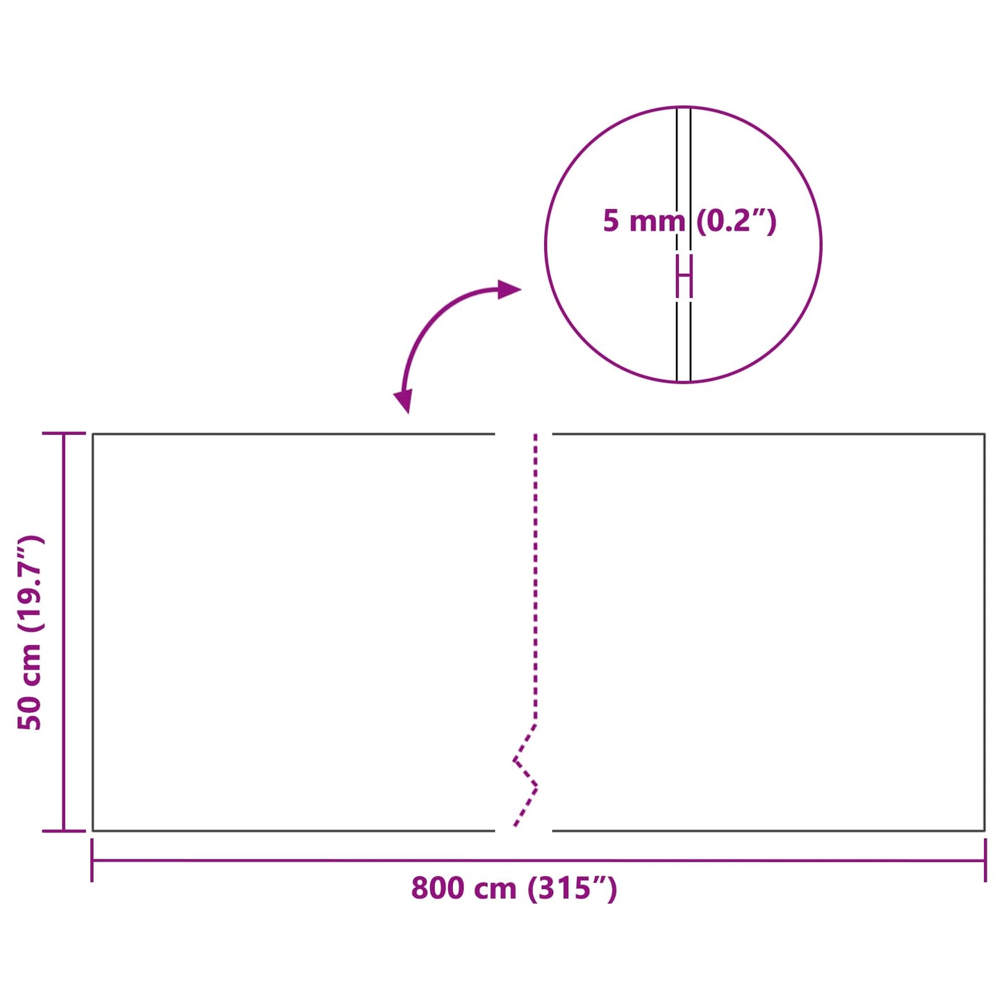 Korkrull Brun 800 x 50 x 0,5 cm Kork